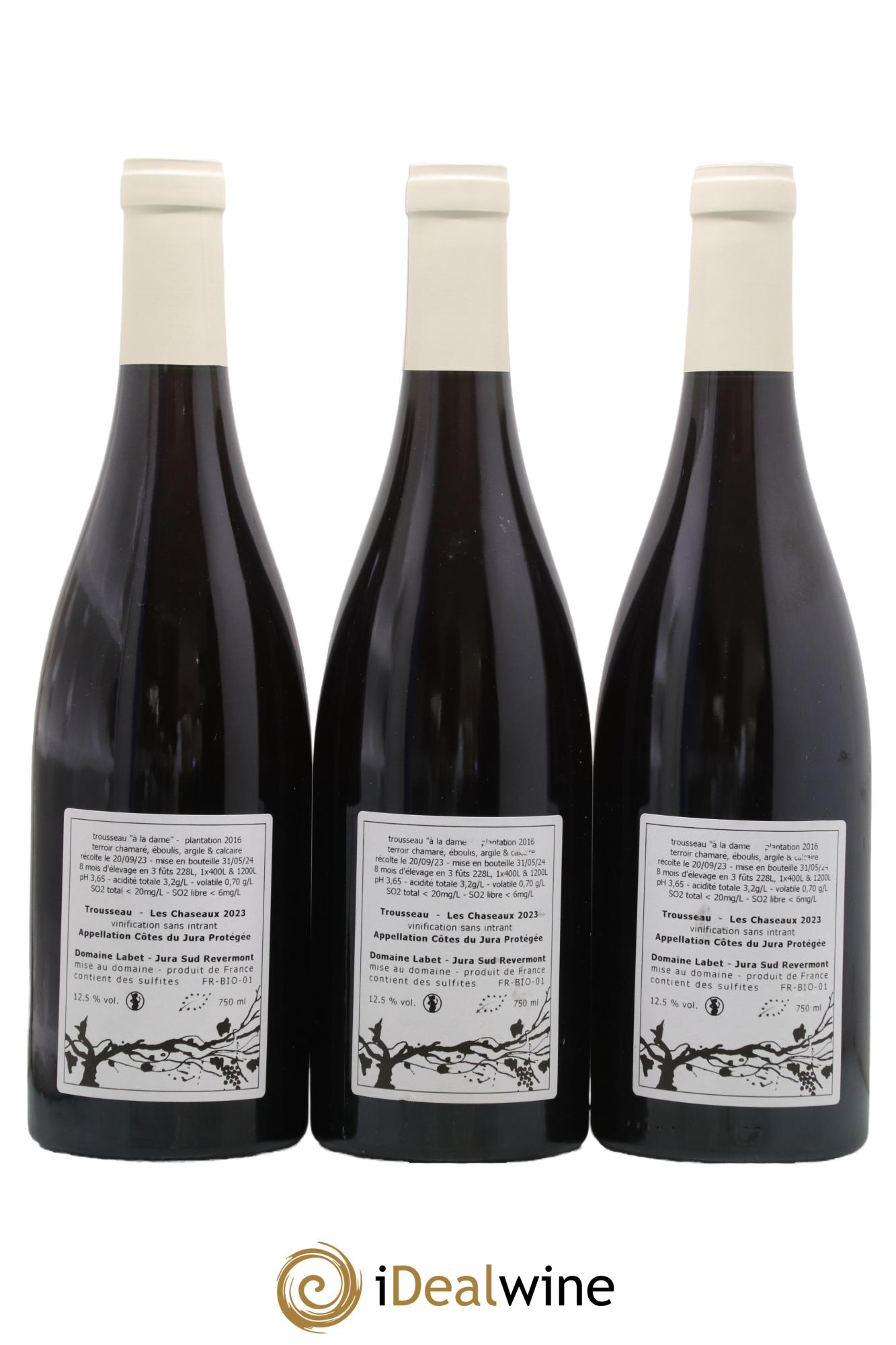 Côtes du Jura Trousseau Les Chaseaux Romain - Julien  - Charline Labet 2023 - Lot de 3 bouteilles - 1