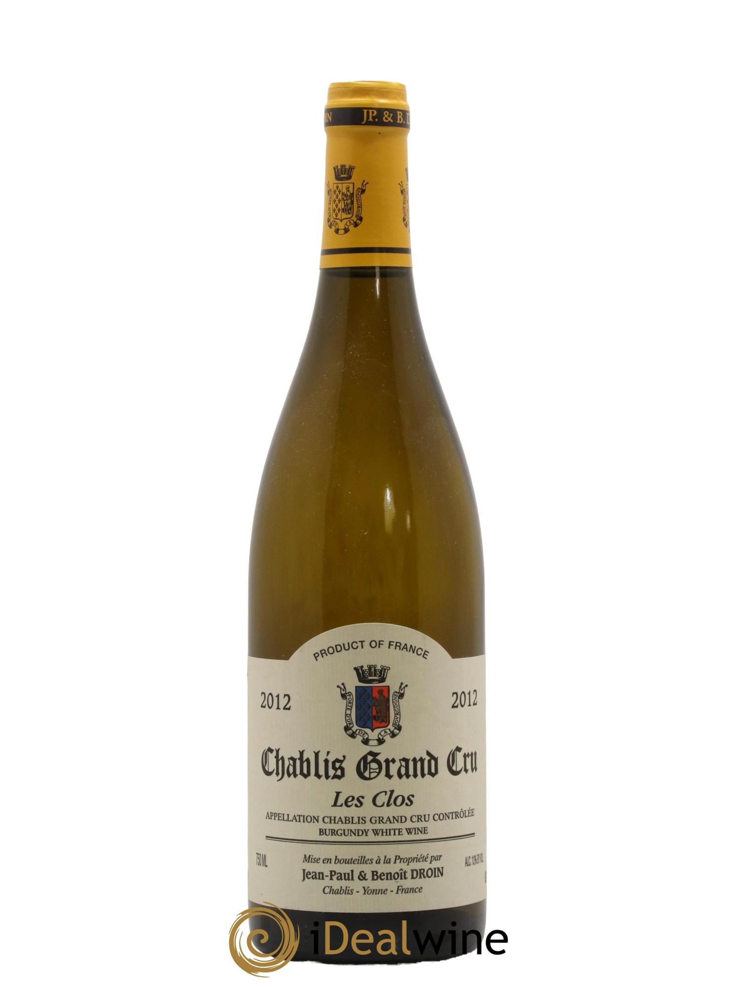 Chablis Grand Cru Les Clos Jean-Paul & Benoît Droin (Domaine) 2012 - Lot de 1 bouteille - 0