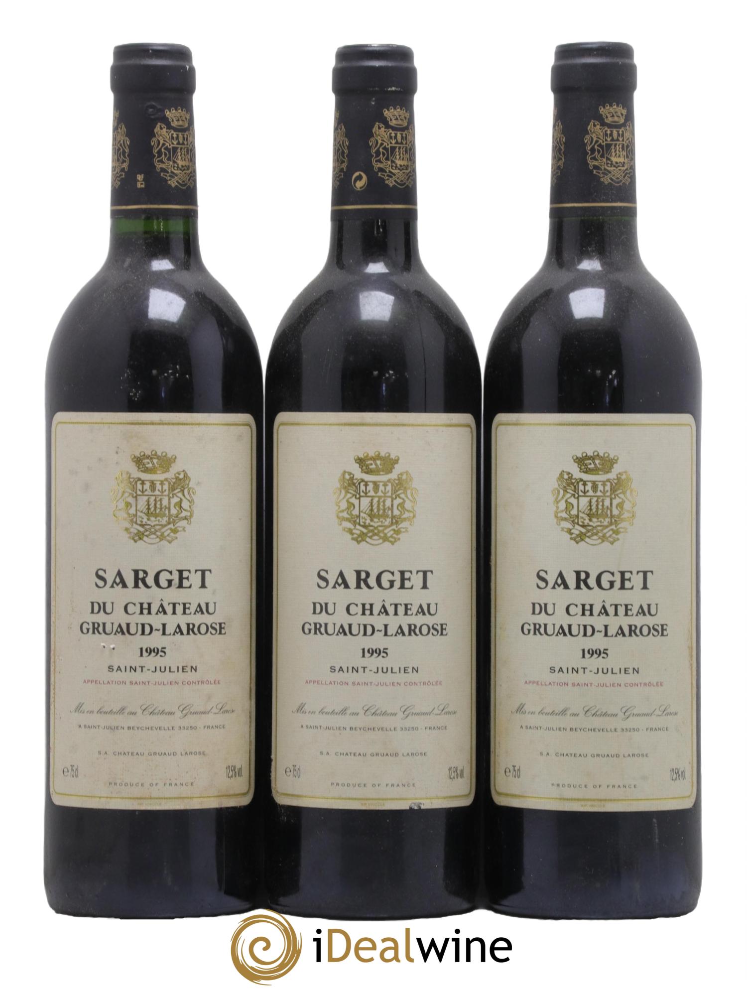 Sarget de Gruaud Larose Second Vin 1995 - Lot de 3 bouteilles - 0