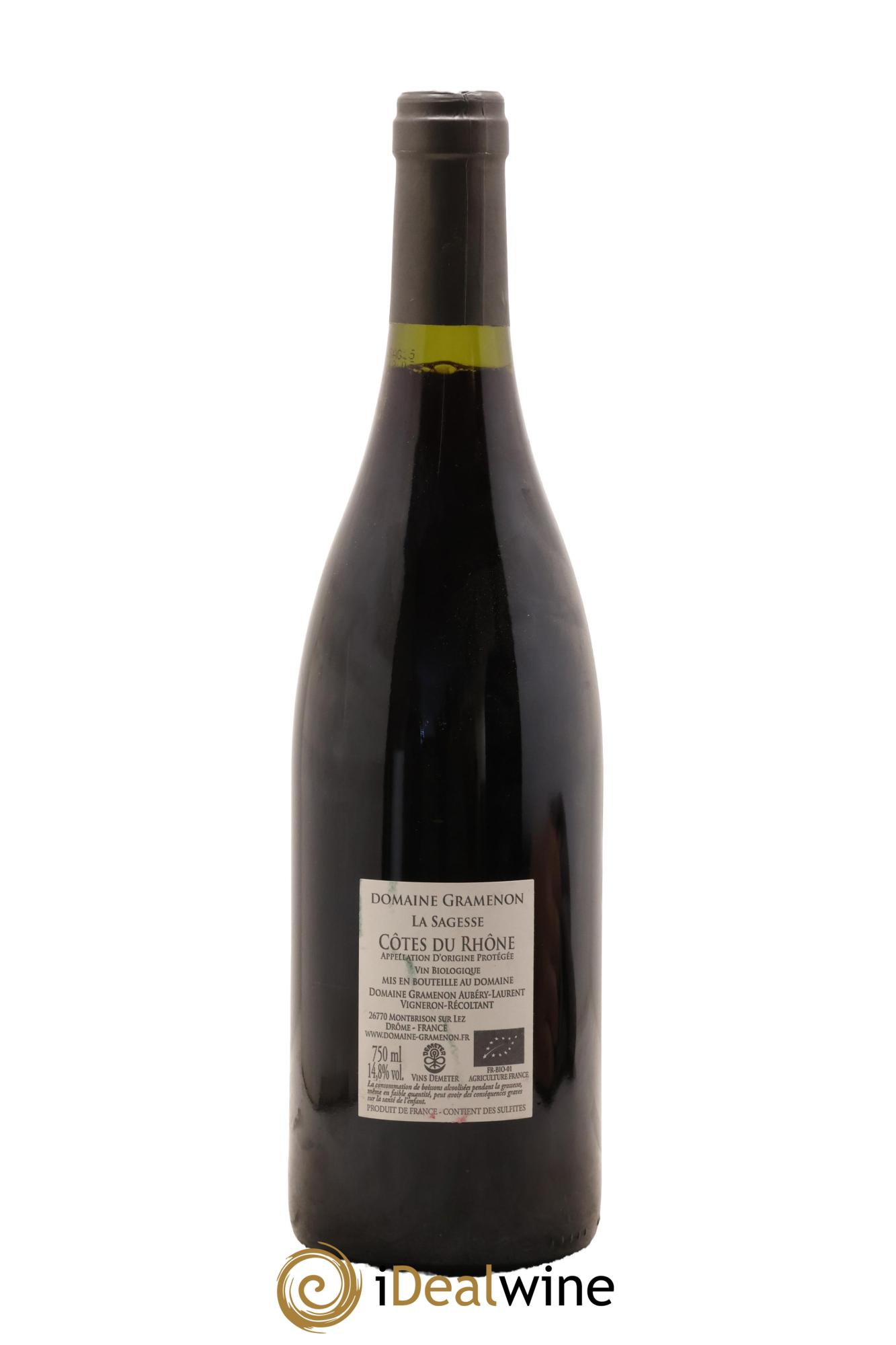 Côtes-du-Rhône La Sagesse Gramenon (Domaine) 2015 - Lot of 1 bottle - 1