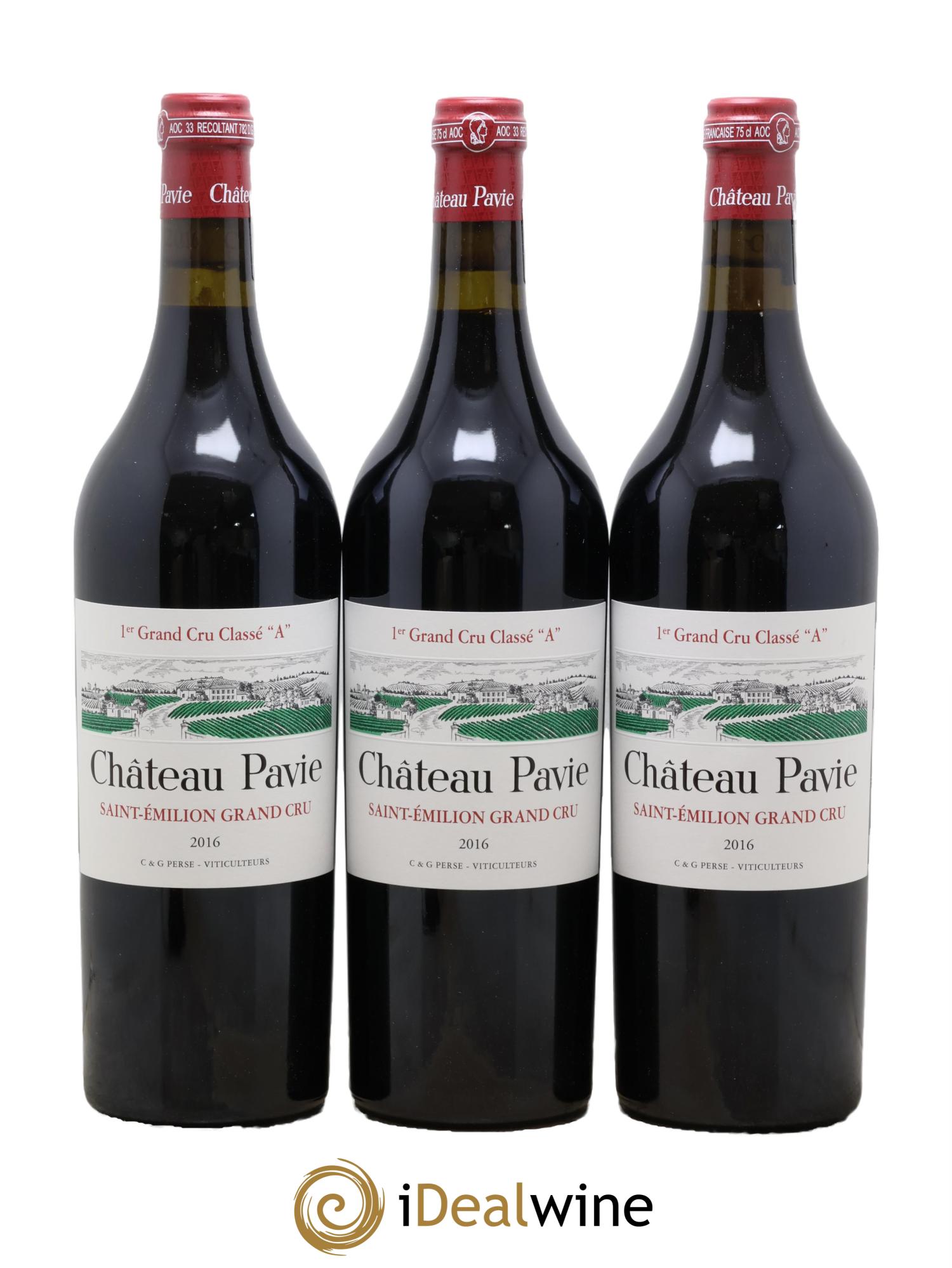 Château Pavie 1er Grand Cru Classé A 2016 - Lot of 3 bottles - 0