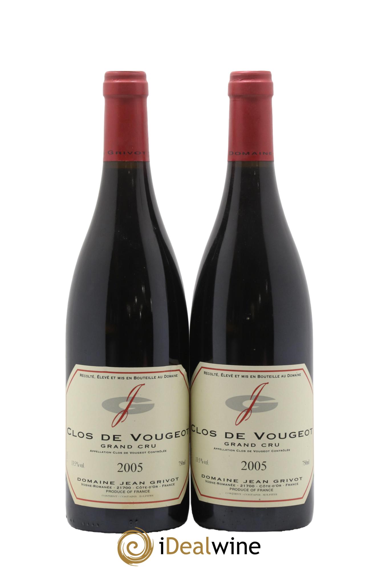 Clos de Vougeot Grand Cru Jean Grivot 2005 - Lot of 2 bottles - 0
