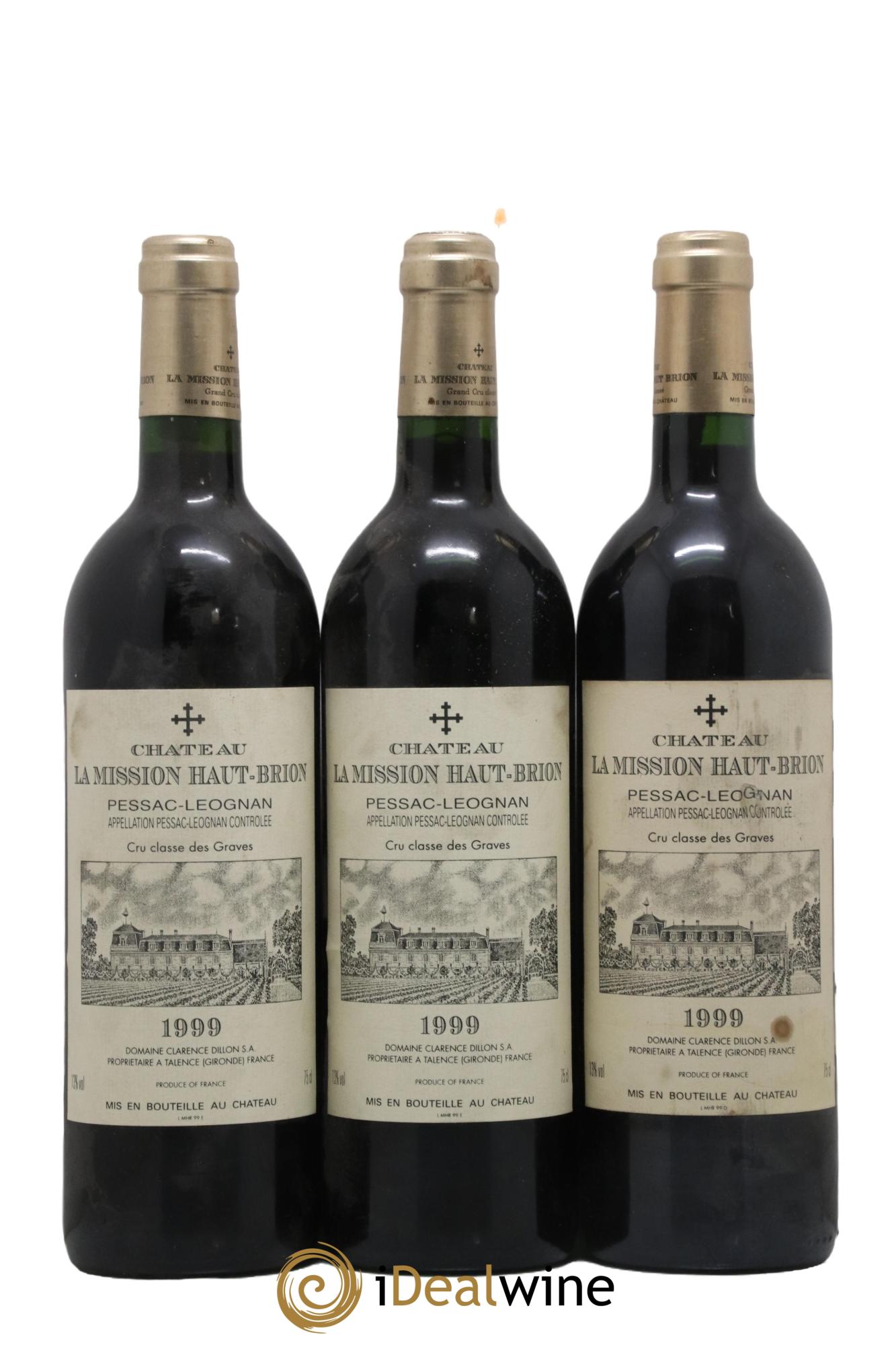 Château la Mission Haut-Brion Cru Classé de Graves 1999 - Lot de 3 bouteilles - 0