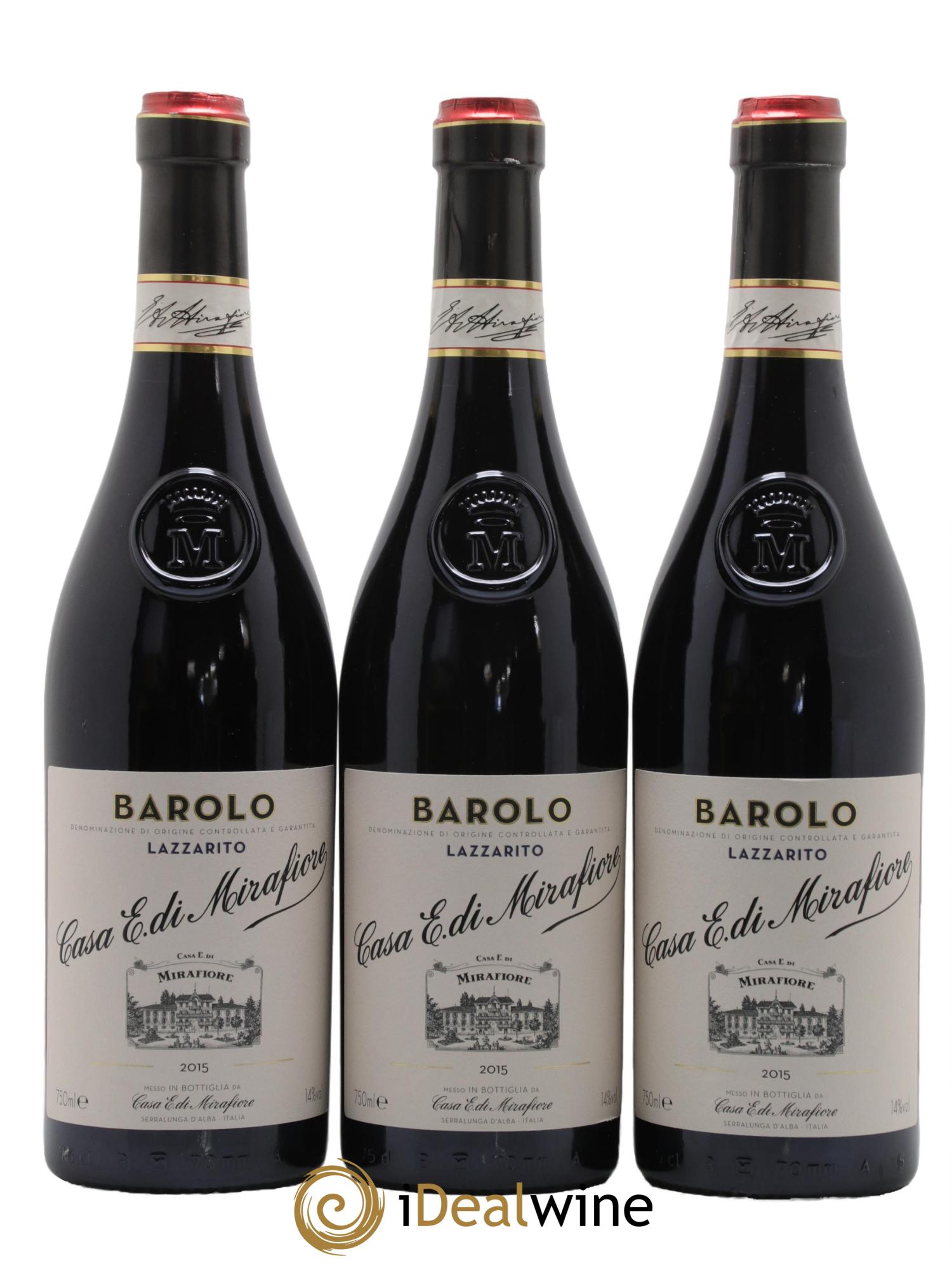 Barolo Lazzarito Mirafiore 2015 - Lot de 3 bouteilles - 0