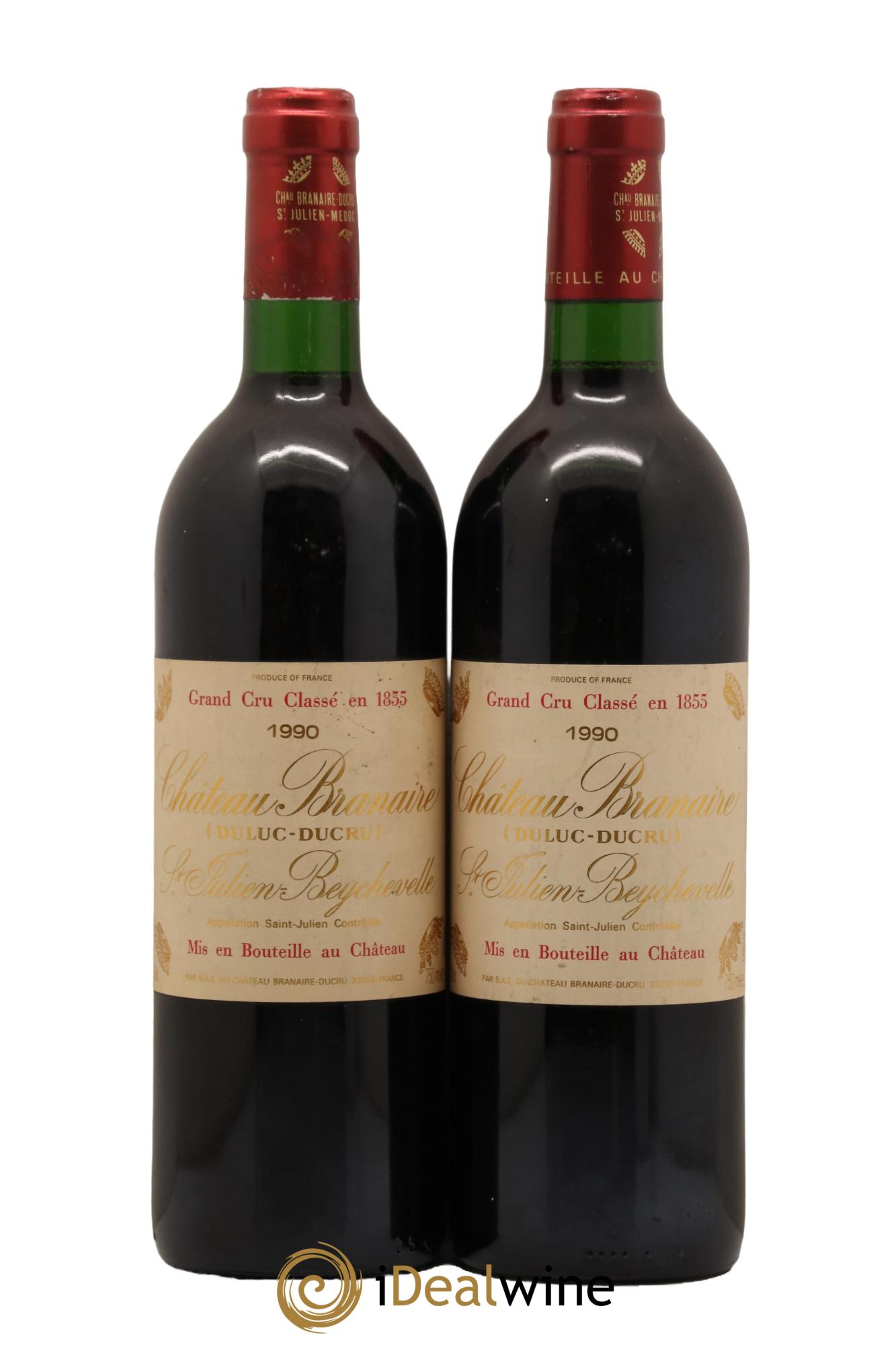 Château Branaire Ducru 4ème Grand Cru Classé 1990 - Lot de 2 bouteilles - 0