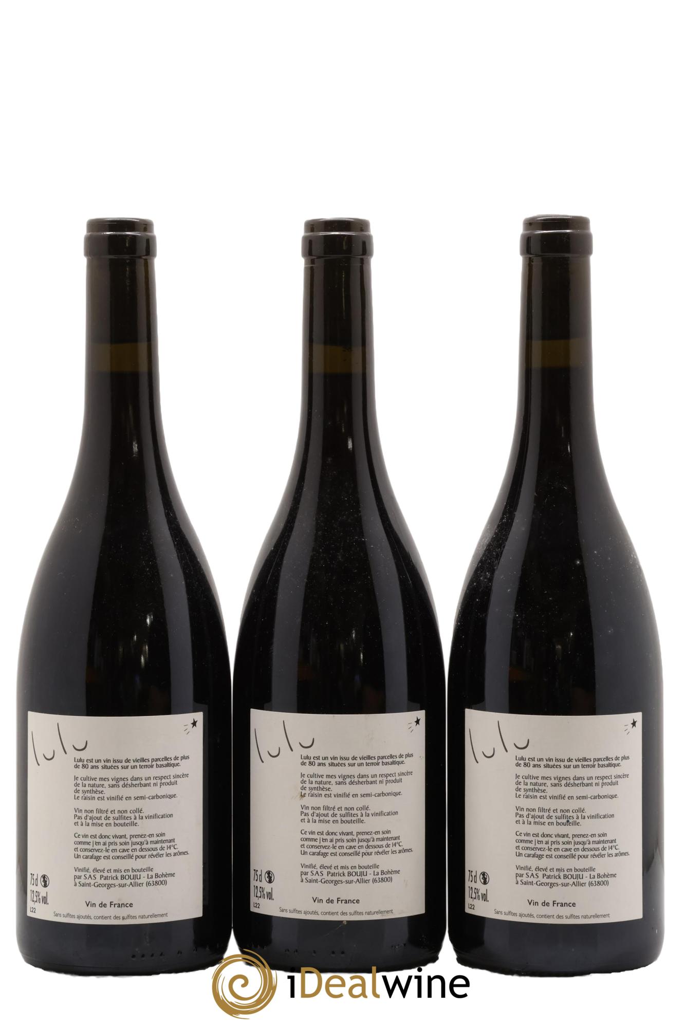 Vin de France Lulu Patrick Bouju - La Bohème 2022 - Lot de 3 bouteilles - 1