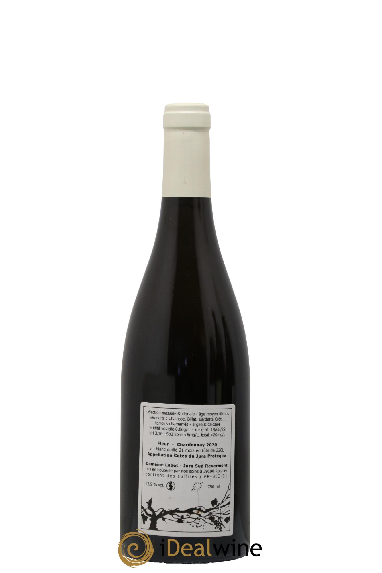 Côtes du Jura Chardonnay Fleur Romain - Julien - Charline Labet 2020 - Lotto di 1 bottiglia - 1