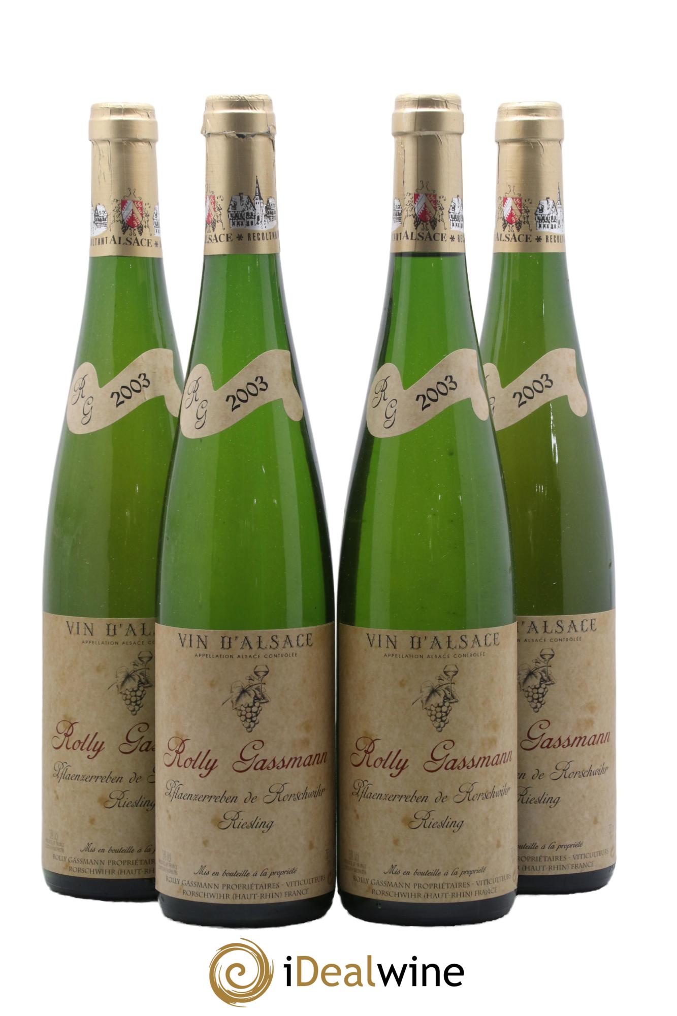 Alsace Riesling Plaenzerreben de Rorschwihr Rolly-Gassmann 2003 - Lotto di 4 bottiglie - 0