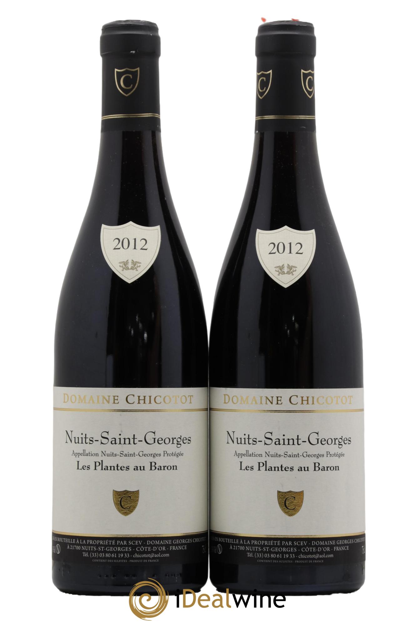 Nuits-Saint-Georges Les Plantes au Baron Chicotot 2012 - Lot de 2 bouteilles - 0