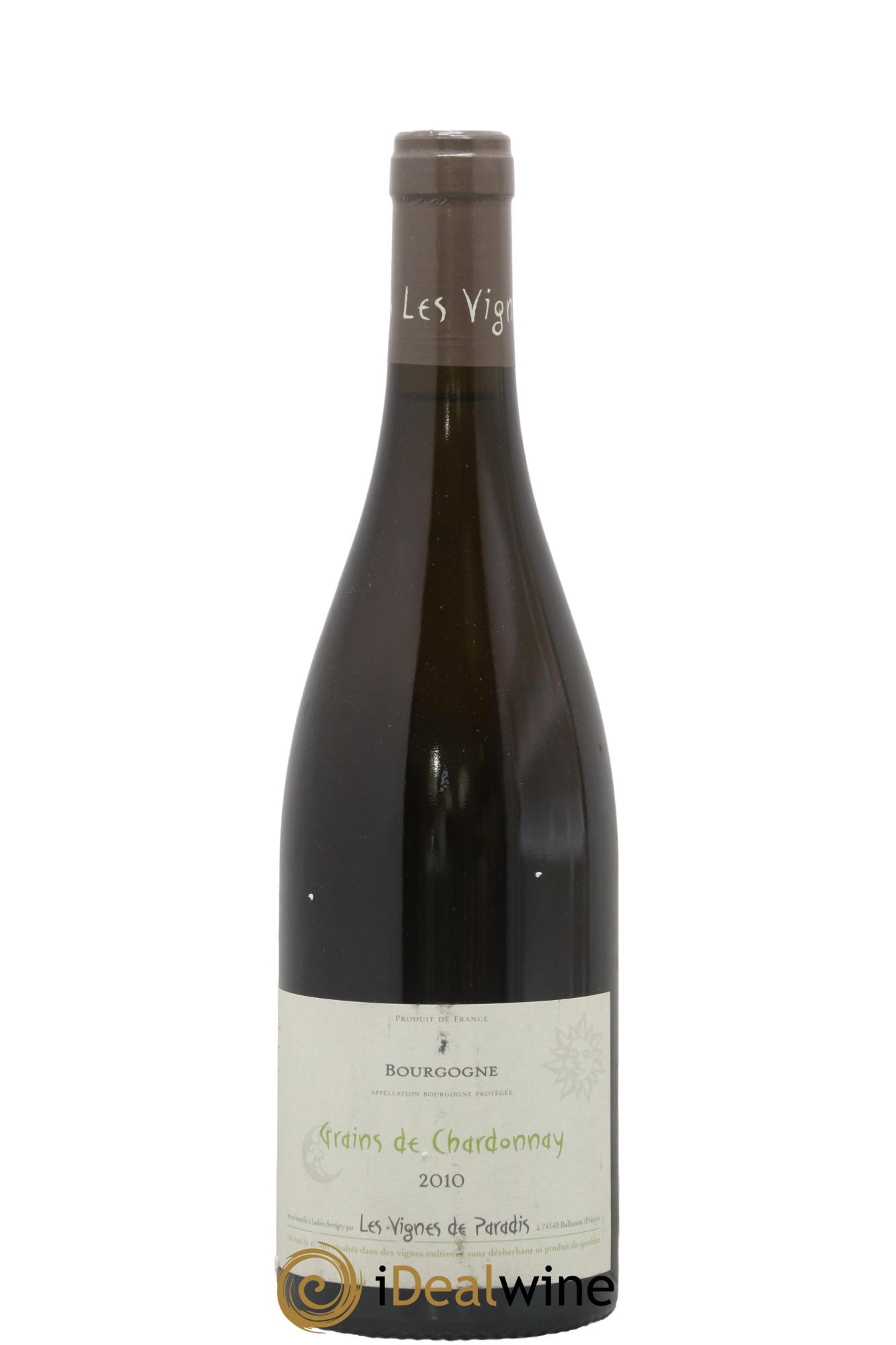 Bourgogne Grains de Chardonnay Les Vignes de Paradis 2010 - Lot of 1 bottle - 0
