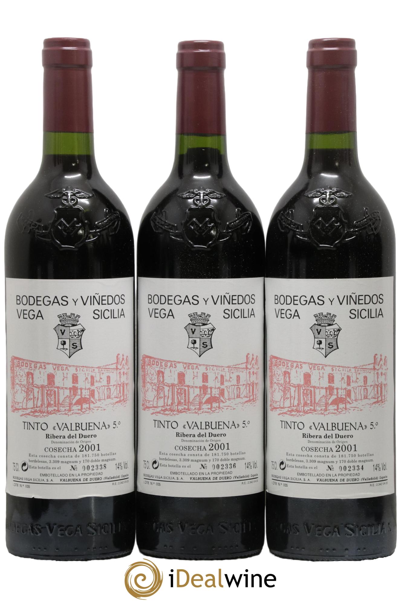 Ribera Del Duero DO Vega Sicilia Valbuena 5 ano Famille Alvarez  2001 - Lotto di 12 bottiglie - 1