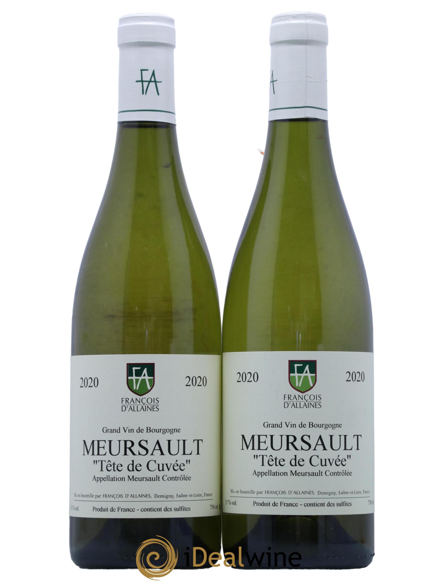 Meursault Tête de cuvée François d'Allaines 2020 - Lot de 2 bouteilles - 0