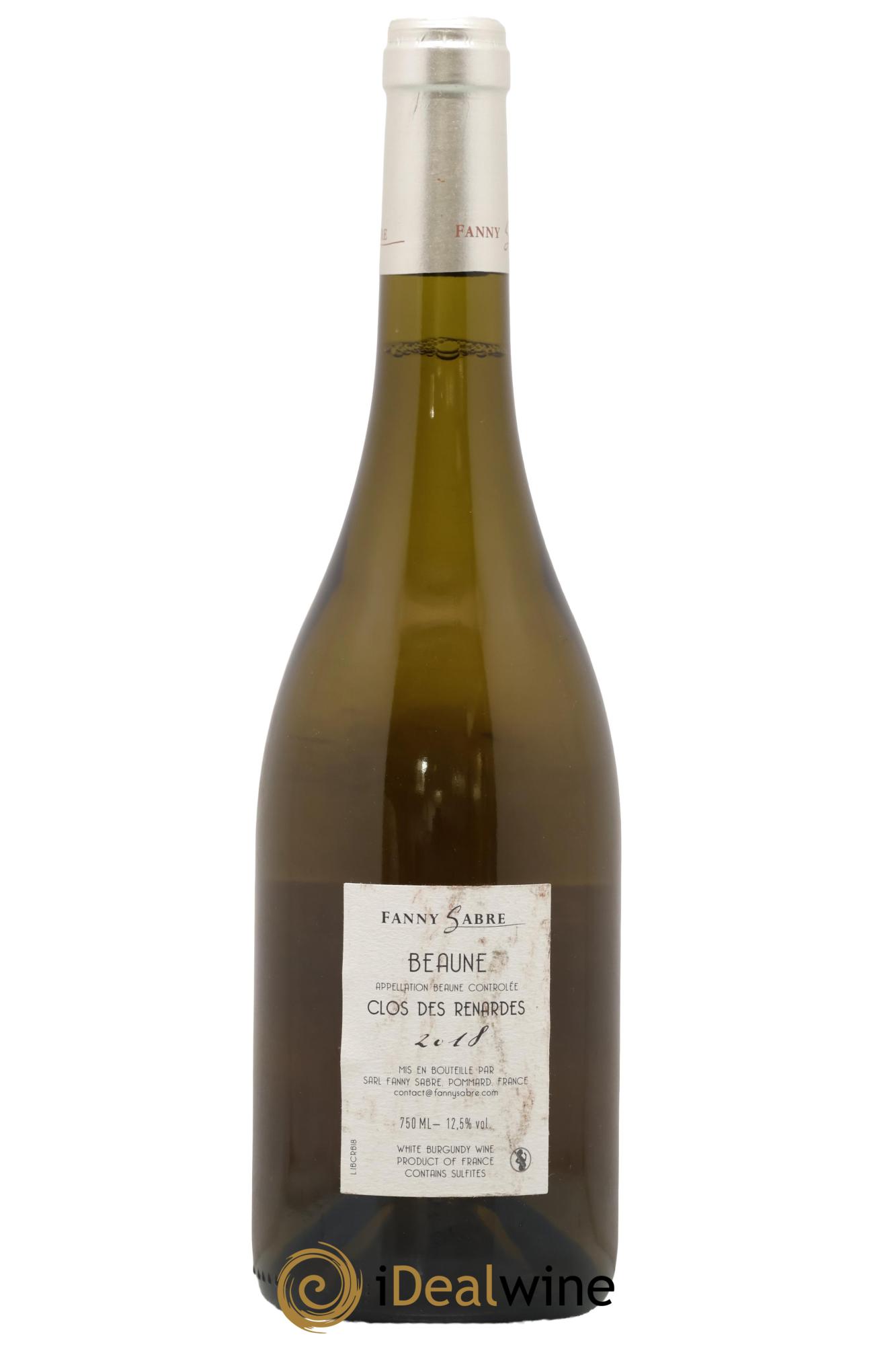 Beaune Clos des Renardes Chardonnay Fanny Sabre 2018 - Lot de 1 bouteille - 1