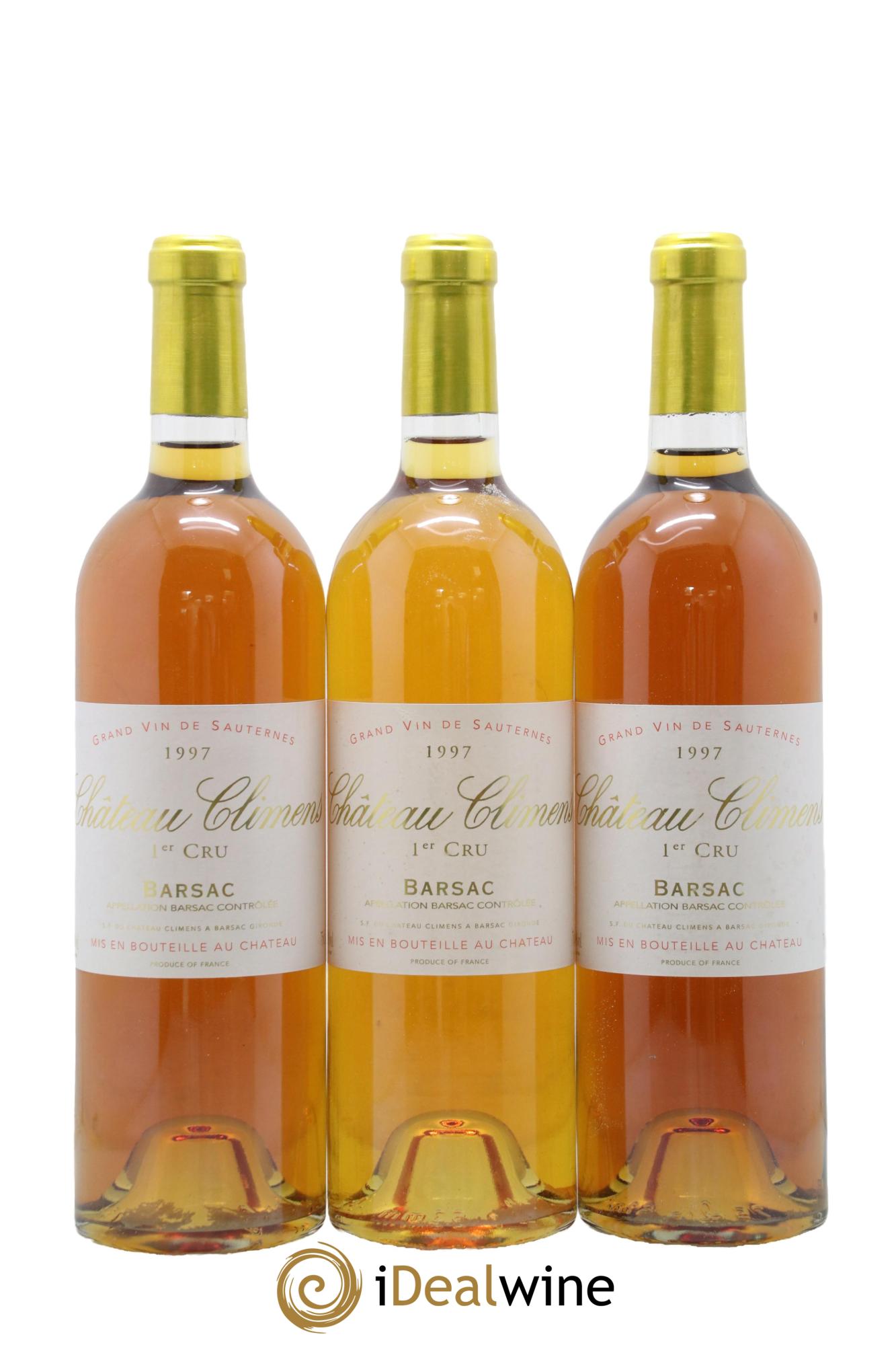Château Climens 1er Grand Cru Classé 1997 - Lot de 3 bouteilles - 0