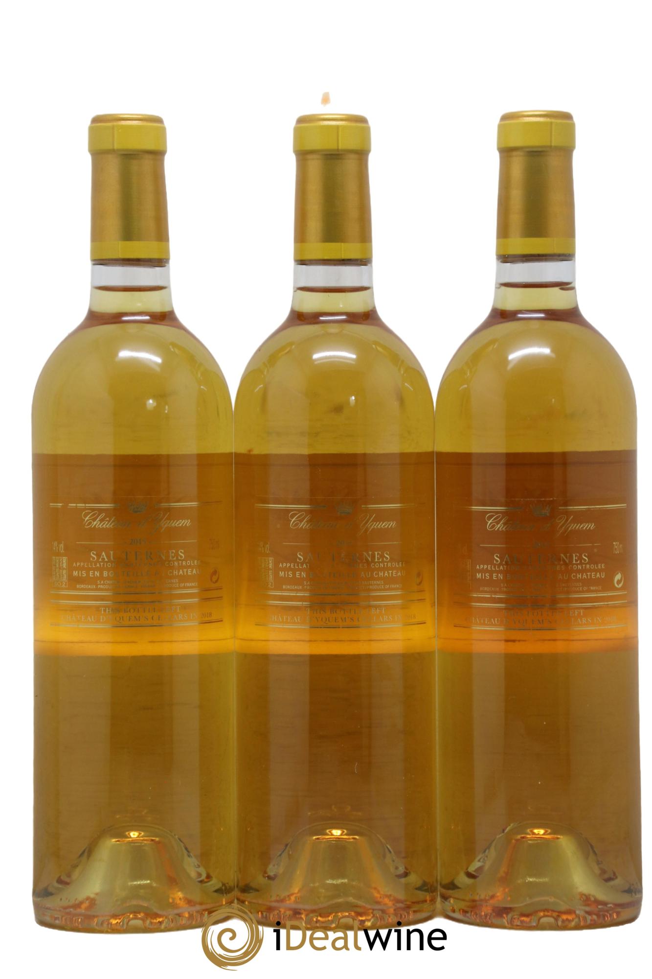 Château d' Yquem 1er Cru Classé Supérieur 2015 - Lotto di 3 bottiglie - 1