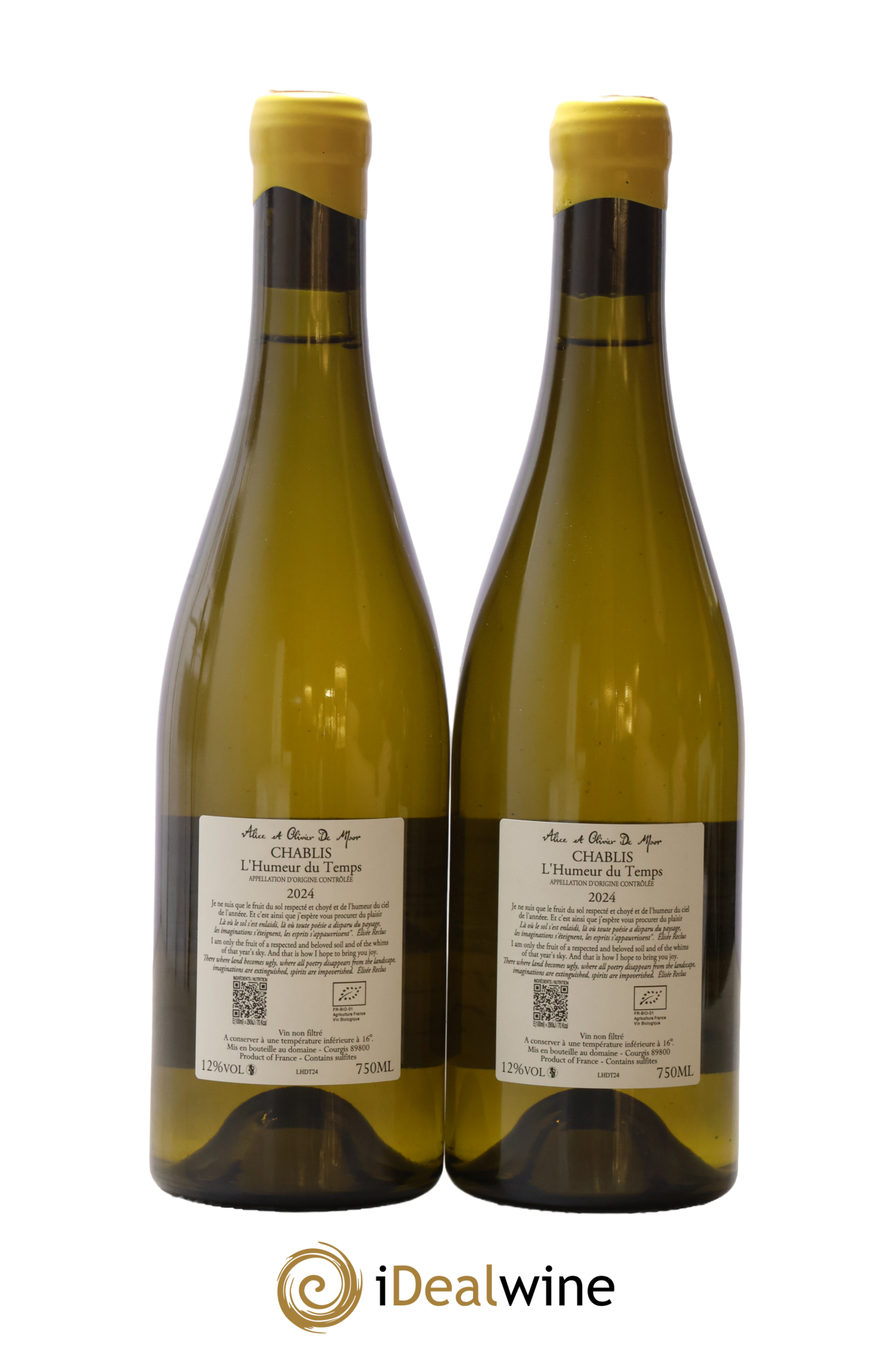 Chablis L'Humeur du Temps Alice et Olivier De Moor 2024 - Lotto di 2 bottiglie - 1