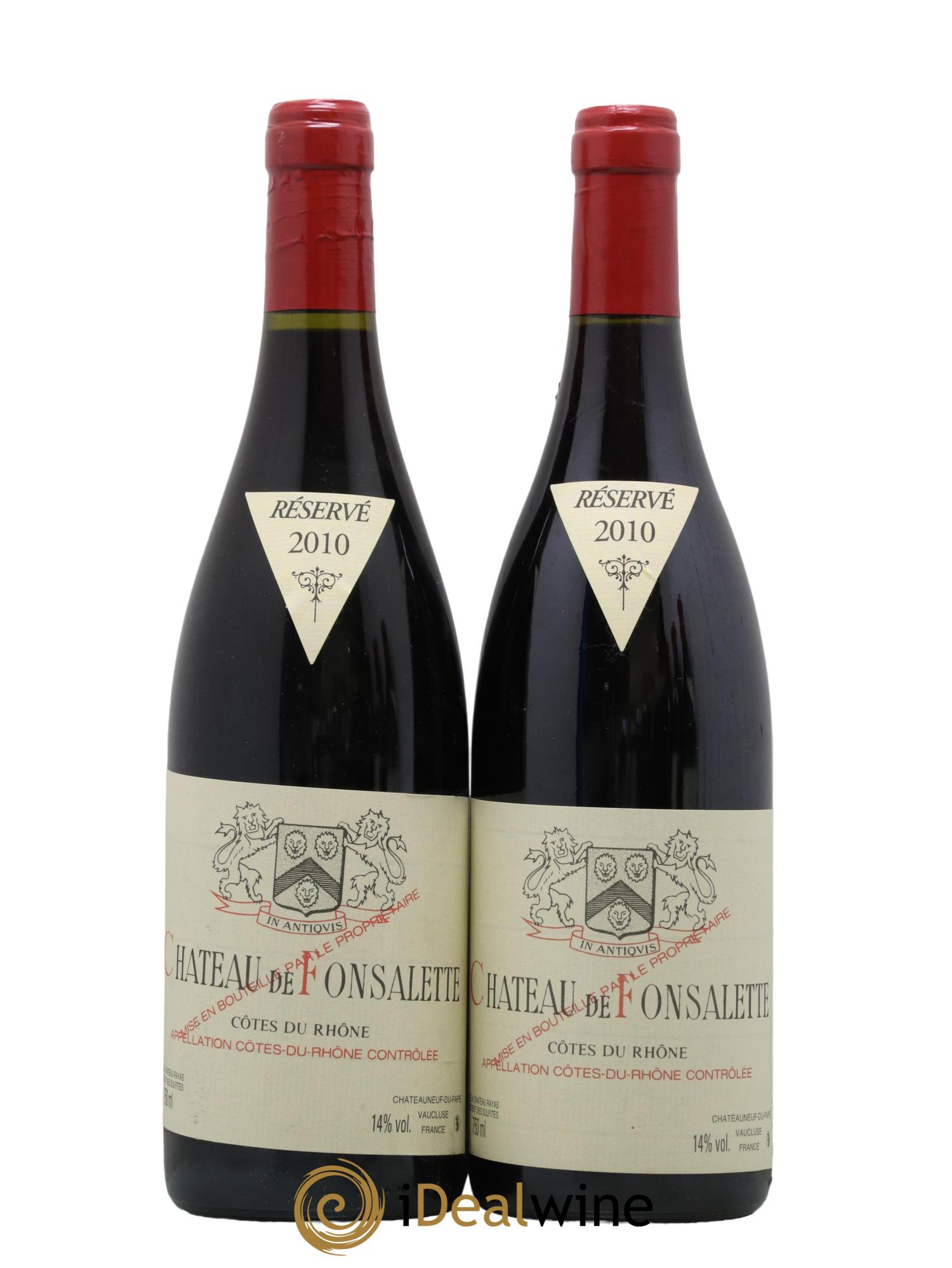 Côtes-du-Rhône Château de Fonsalette Emmanuel Reynaud 2010 - Lot de 2 bouteilles - 0