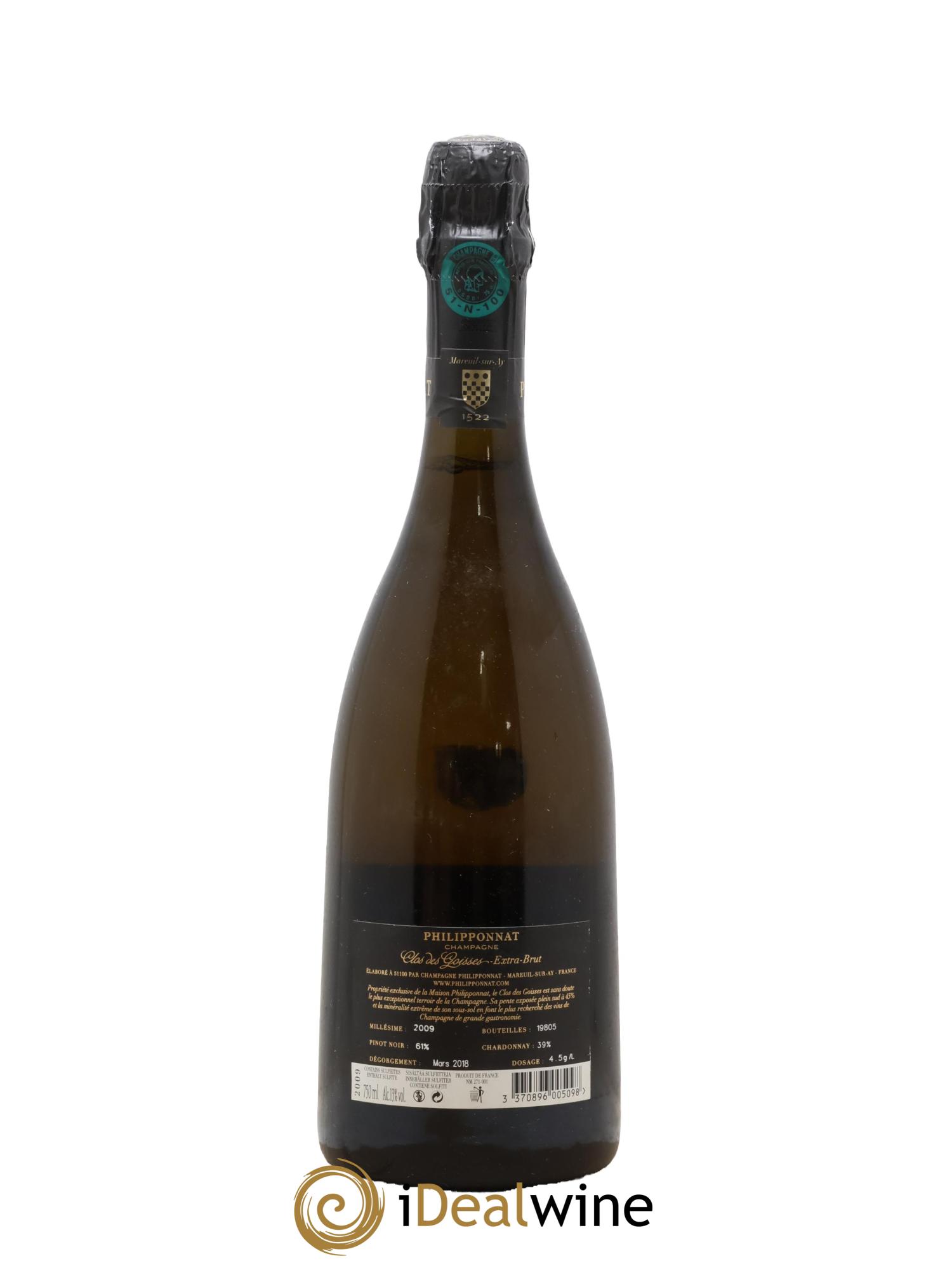 Clos des Goisses Philipponnat 2009 - Lotto di 1 bottiglia - 2