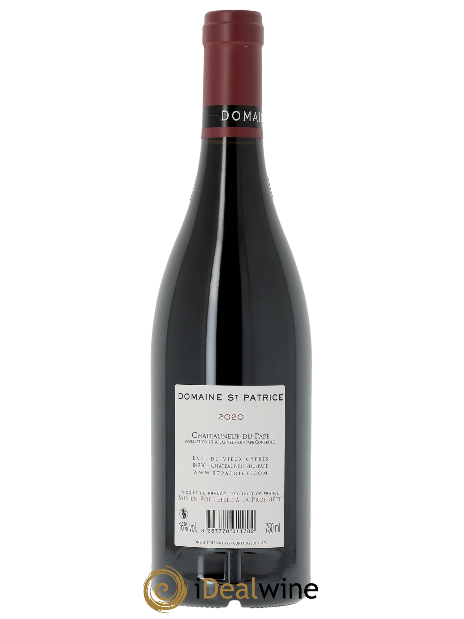 Châteauneuf-du-Pape Domaine Saint-Patrice  2020 - Lot de 1 bouteille - 1