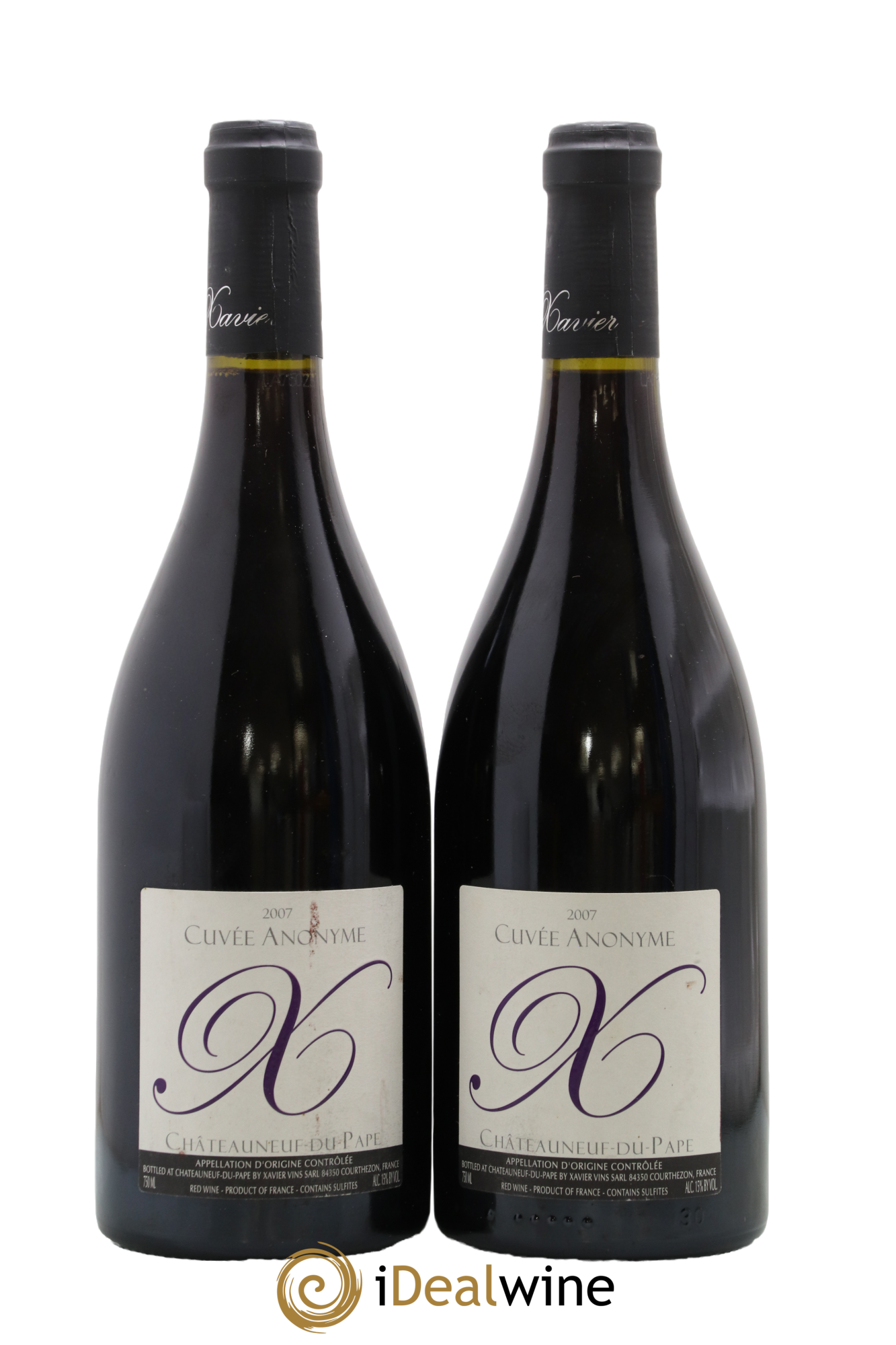 Châteauneuf-du-Pape Cuvée Anonyme Xavier Vins d'Experts 2007 - Lotto di 2 bottiglie - 0