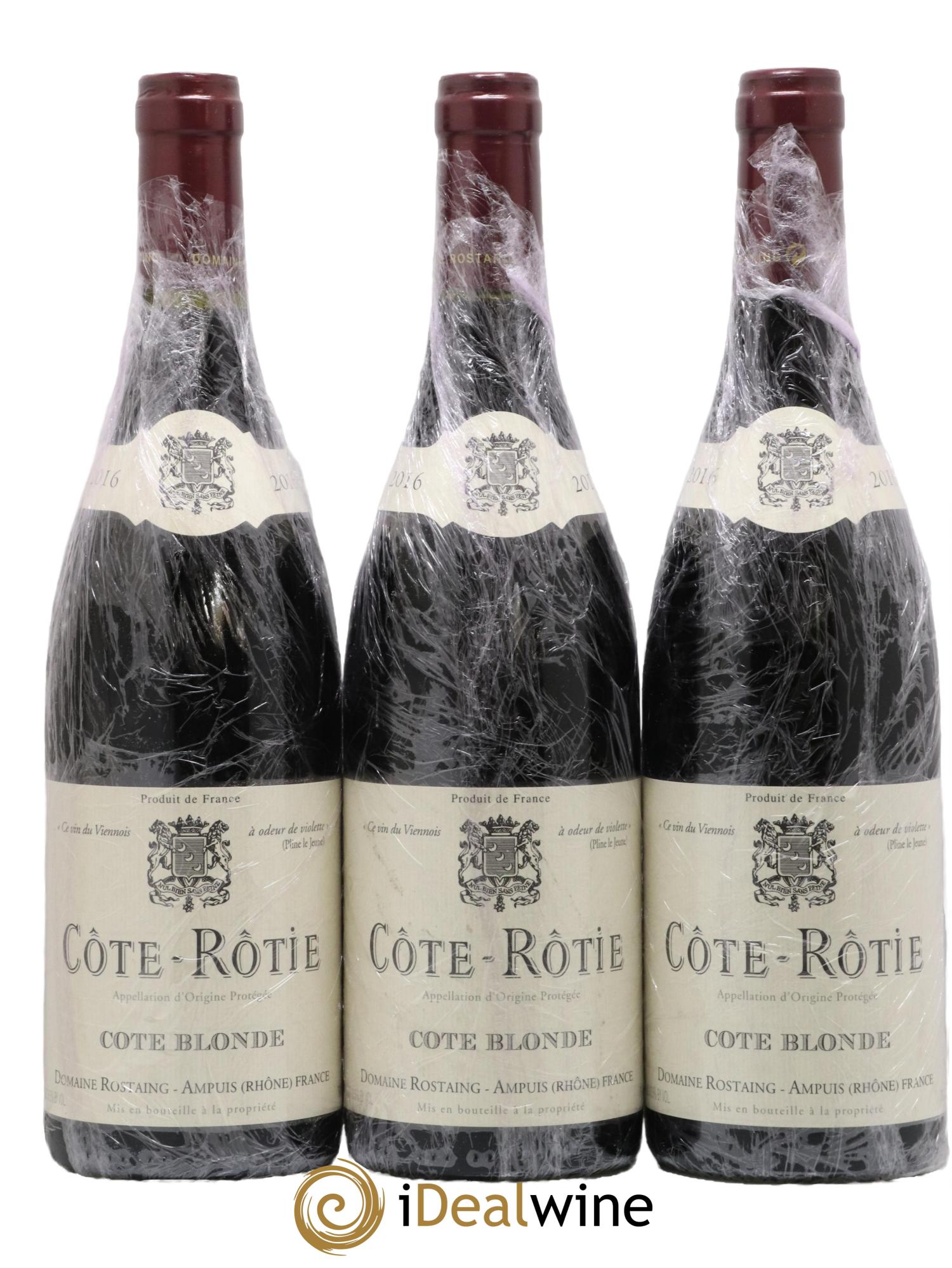 Côte-Rôtie Côte Blonde René Rostaing 2016 - Lotto di 3 bottiglie - 0