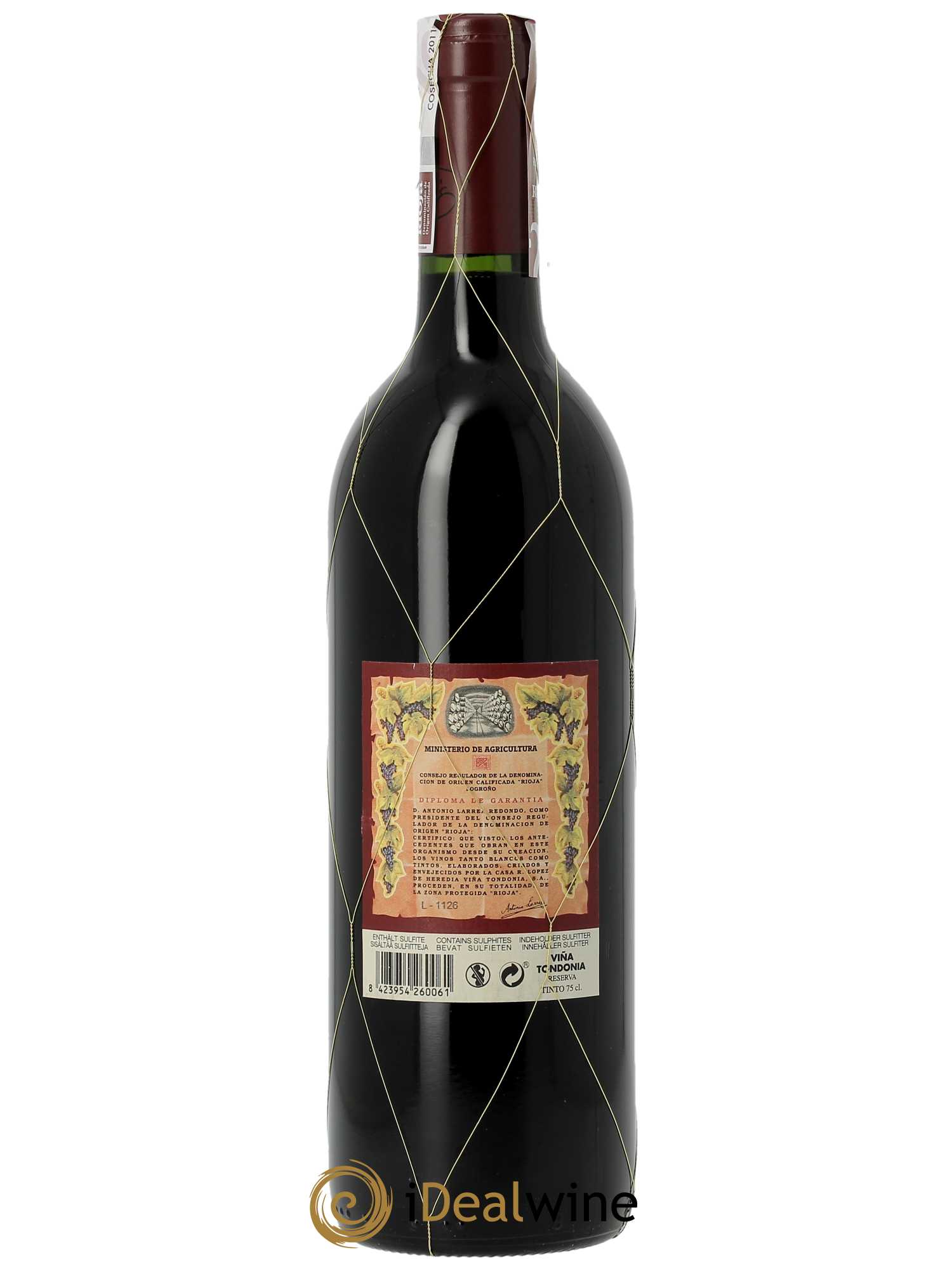 Rioja DOCA Reserva Vina Tondonia R. Lopez de Heredia 2011 - Lot de 1 bouteille - 1