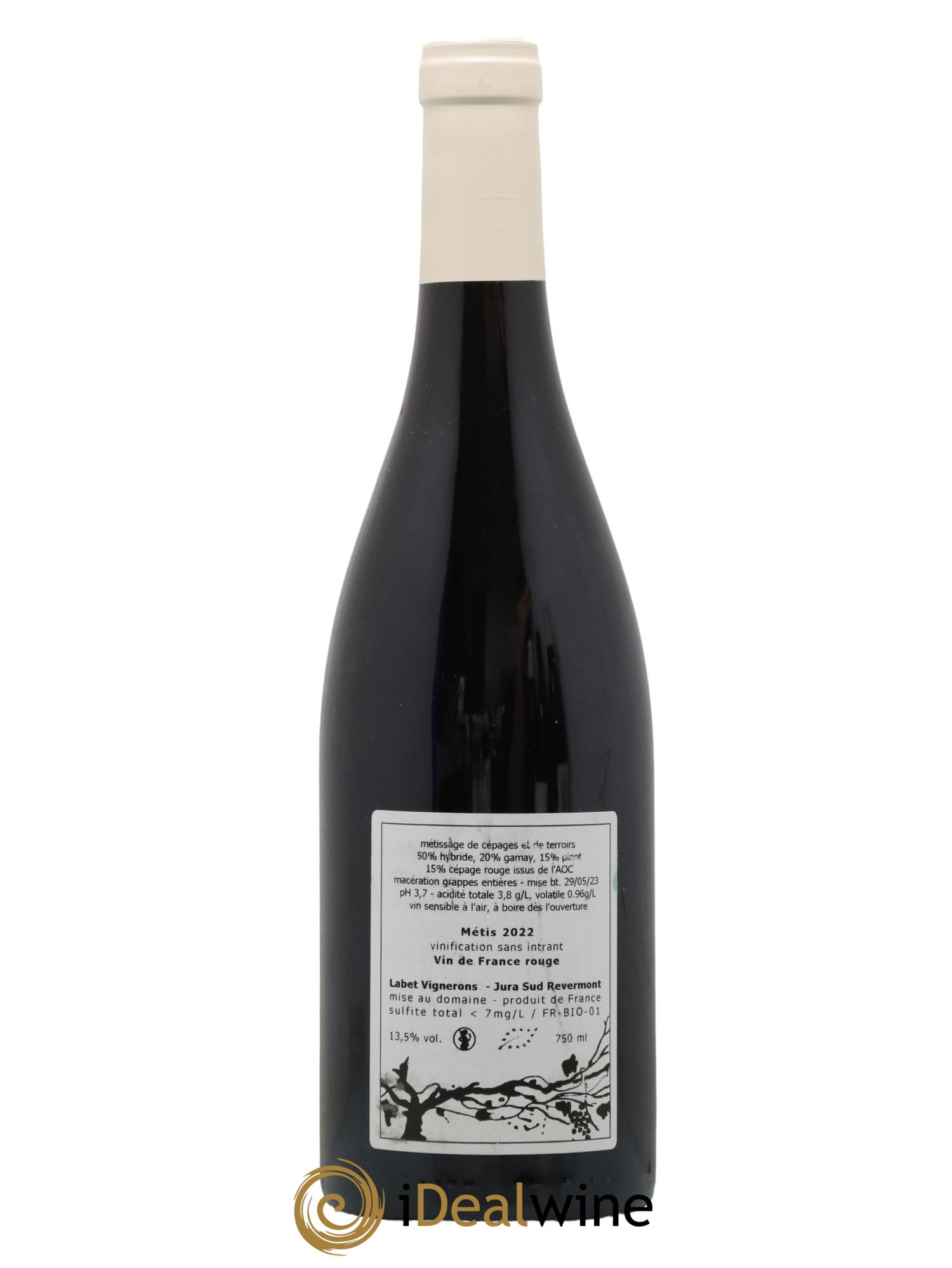 Vin de France Métis Romain - Julien - Charline Labet 2022 - Lot de 1 bouteille - 1