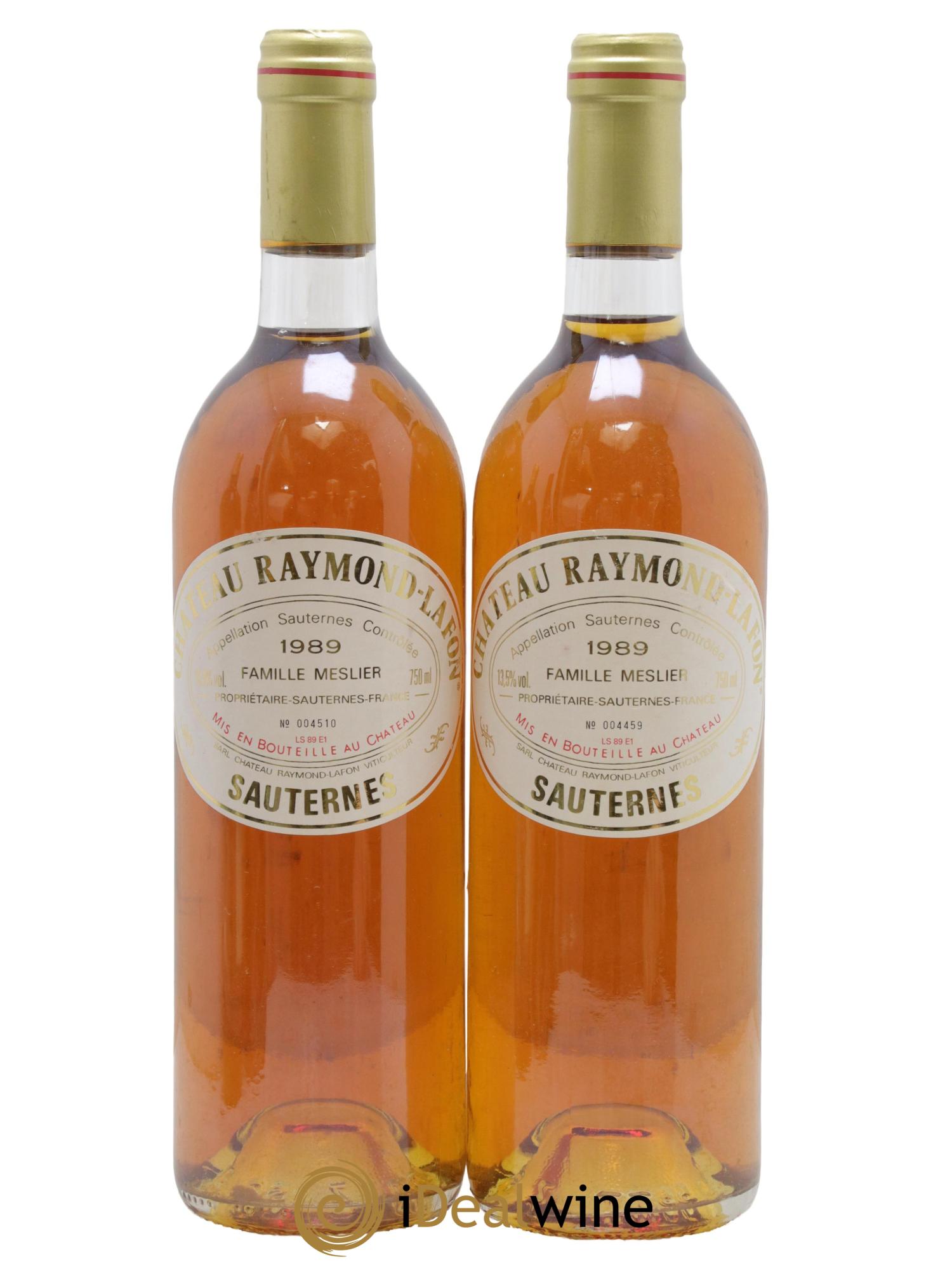 Château Raymond Lafon 1989 - Lotto di 2 bottiglie - 0