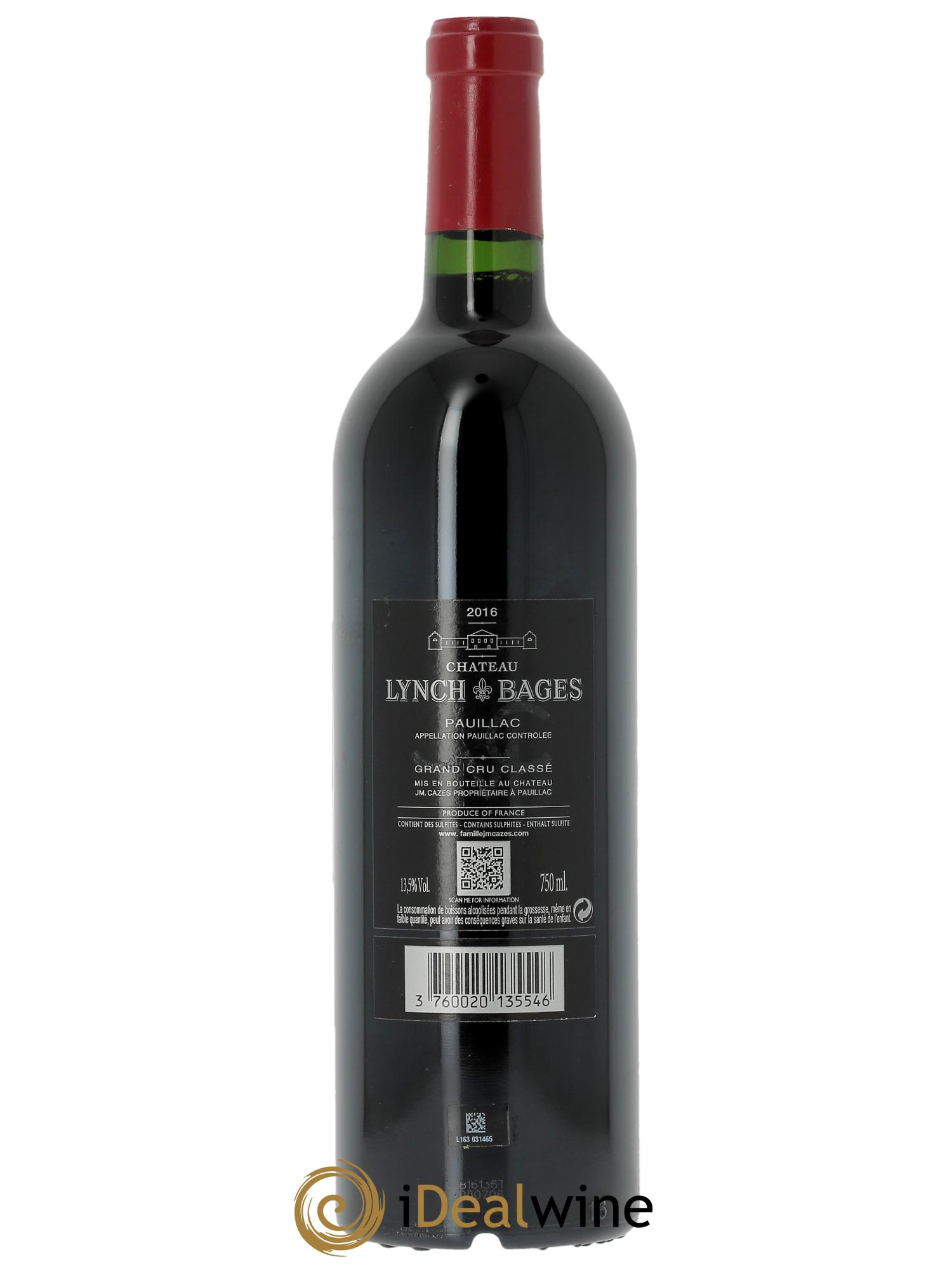 Château Lynch Bages 5ème Grand Cru Classé 2016 - Lot de 1 bouteille - 1