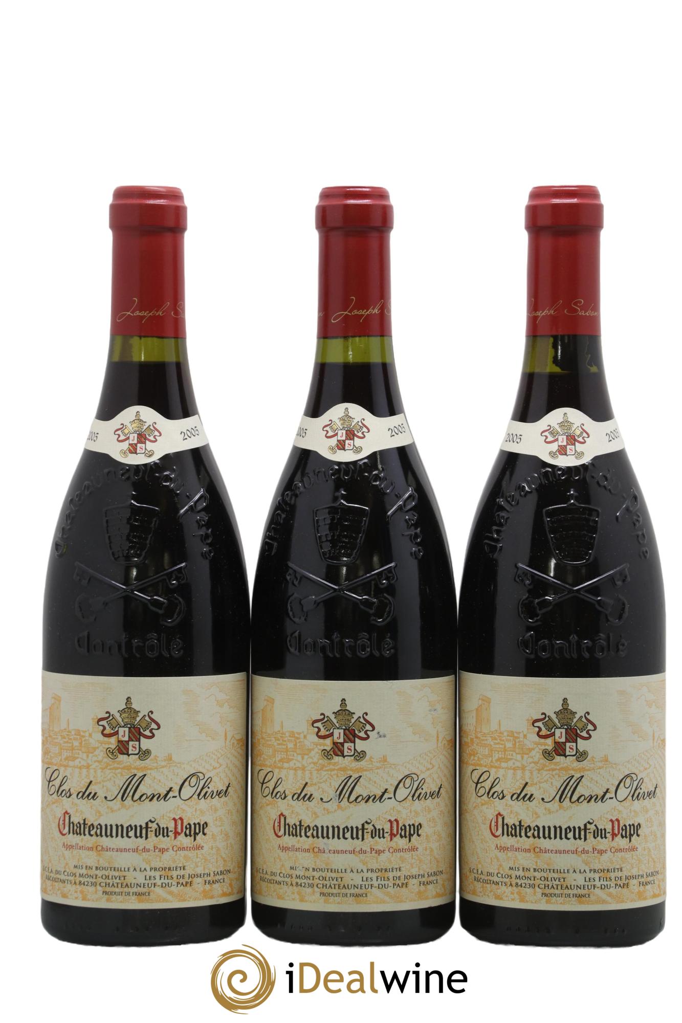 Châteauneuf-du-Pape Clos du Mont-Olivet 2005 - Lot de 3 bouteilles - 0