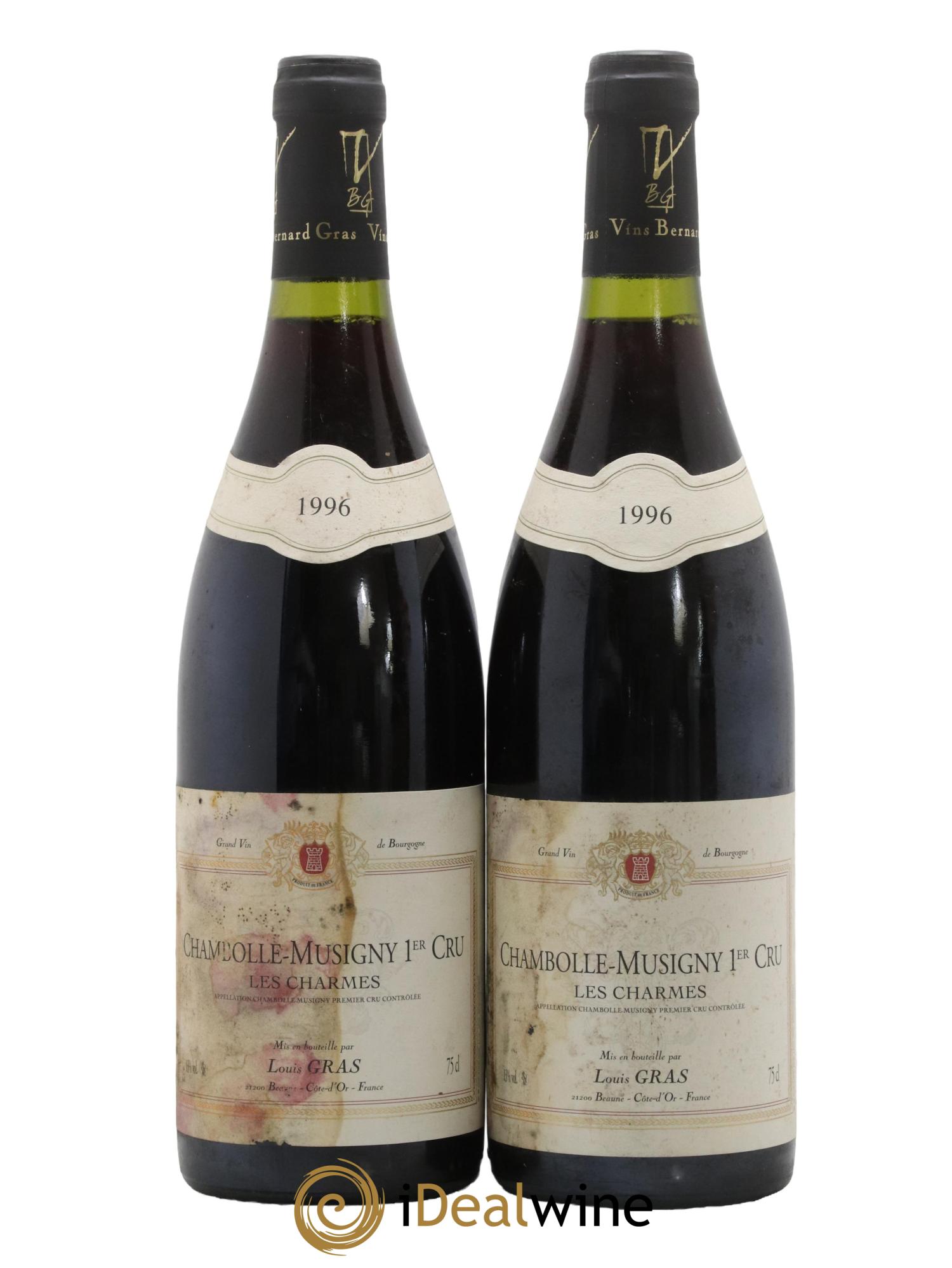 Chambolle-Musigny 1er Cru Les Charmes Domaine Louis Gras 1996 - Lot de 2 bouteilles - 0