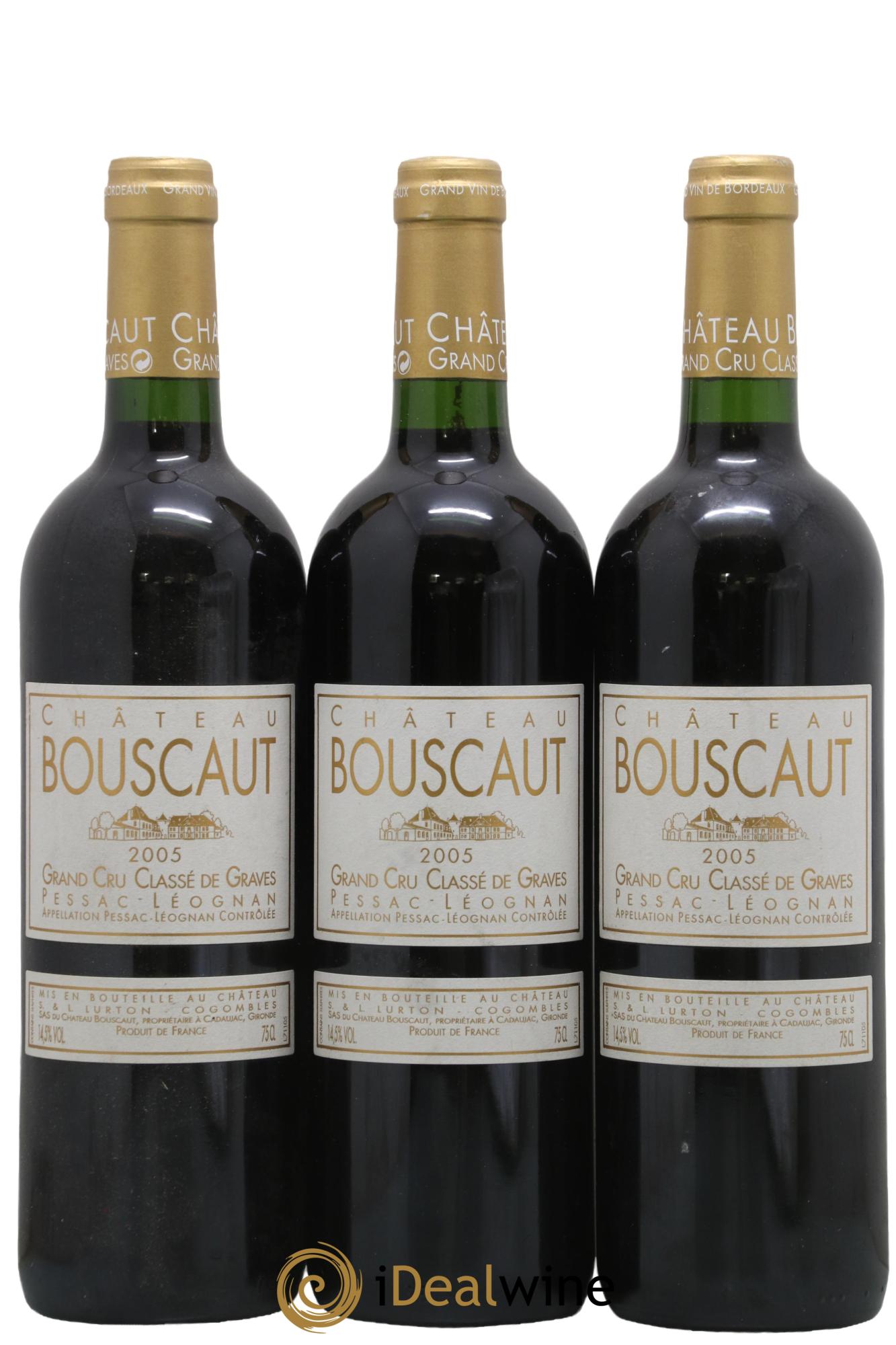 Château Bouscaut Cru Classé de Graves 2005 - Posten von 3 Flaschen - 0
