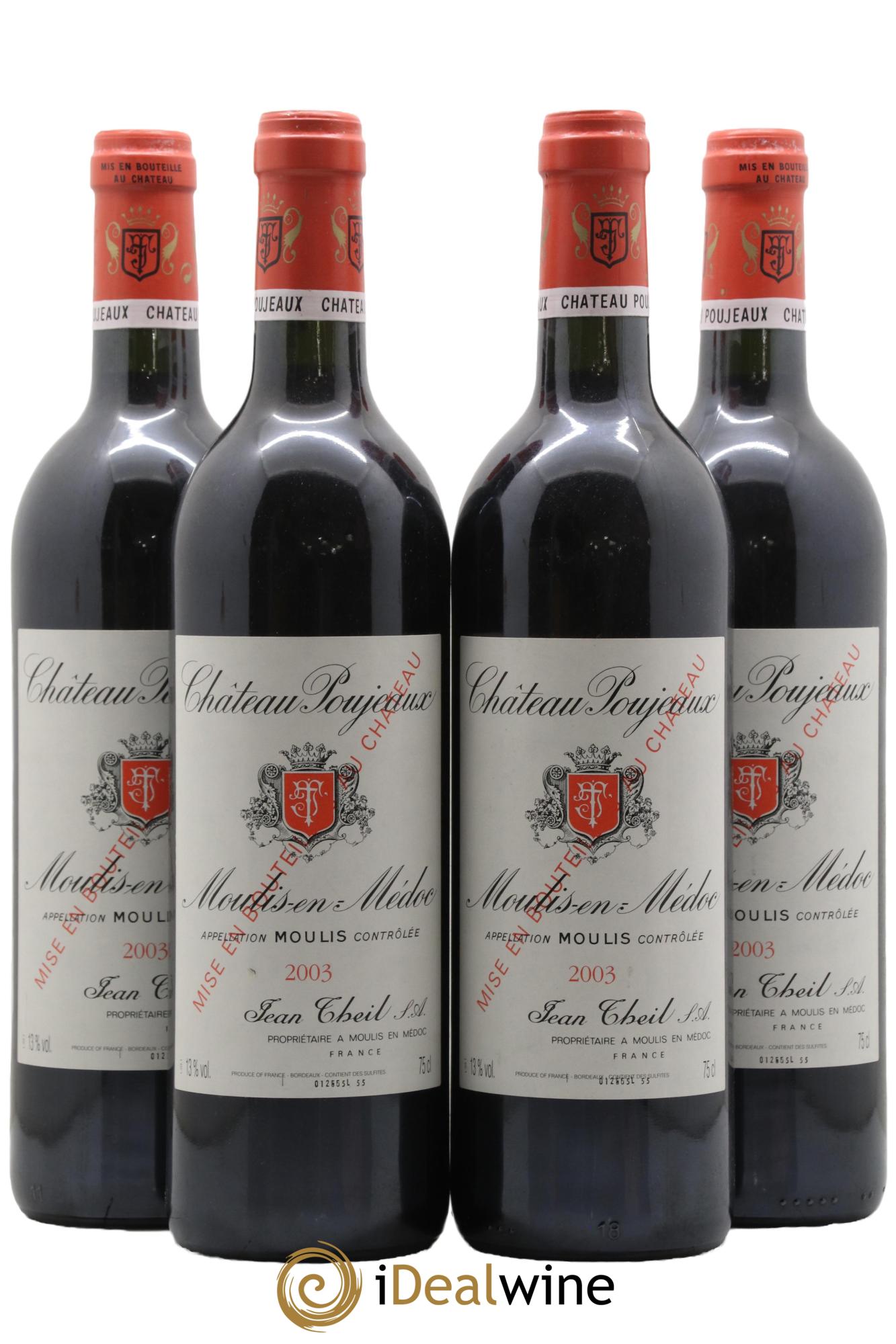 Château Poujeaux 2003 - Lot de 4 bouteilles - 0