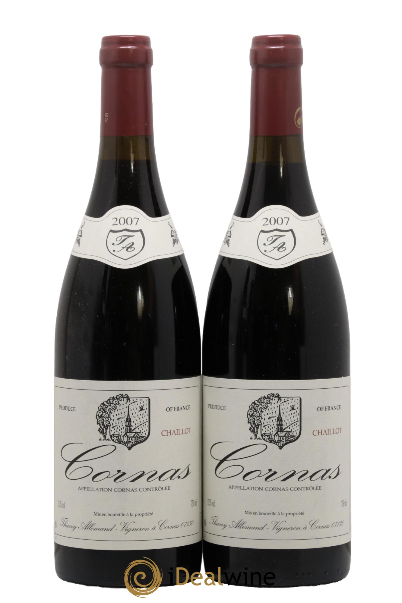 Cornas Chaillot Thierry Allemand 2007 - Lotto di 2 bottiglie - 0