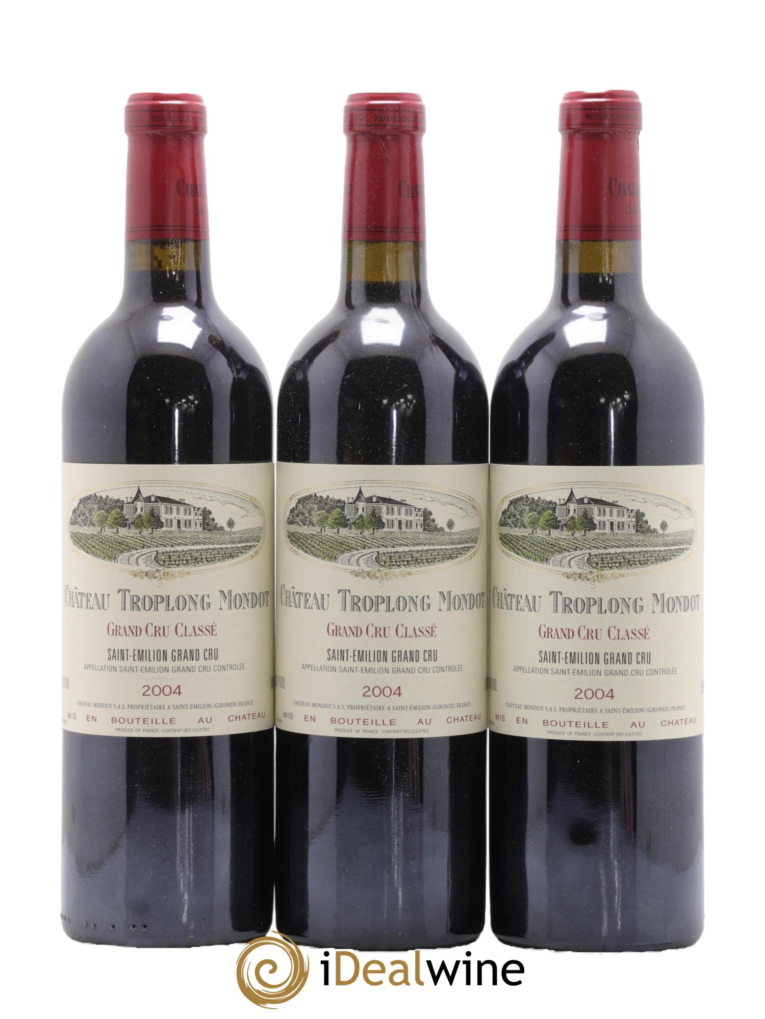 Château Troplong Mondot 1er Grand Cru Classé B 2004 - Lot de 12 bouteilles - 1