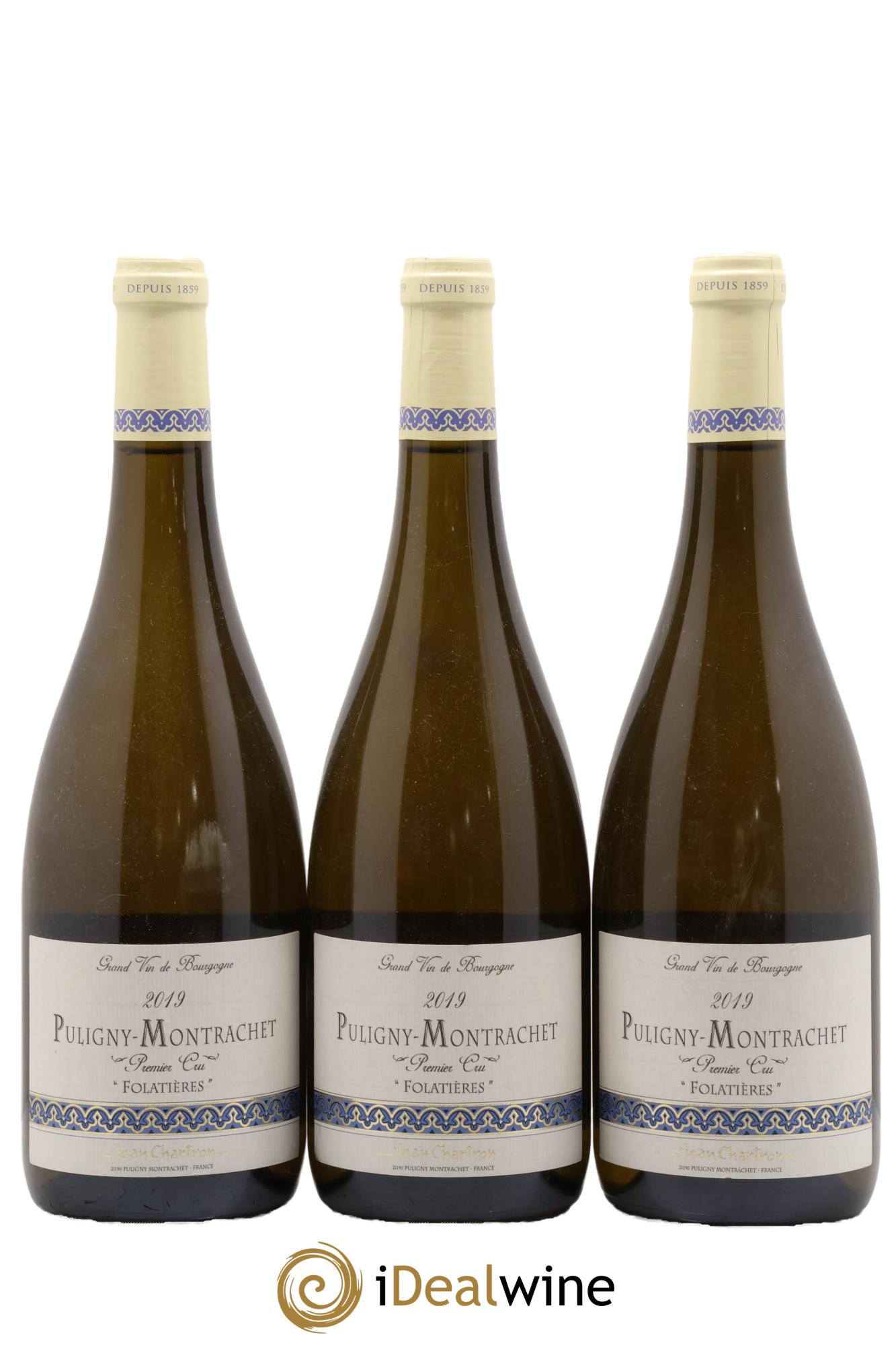 Puligny-Montrachet 1er Cru Folatières Jean Chartron (Domaine) 2019 - Lote de 3 botellas - 0