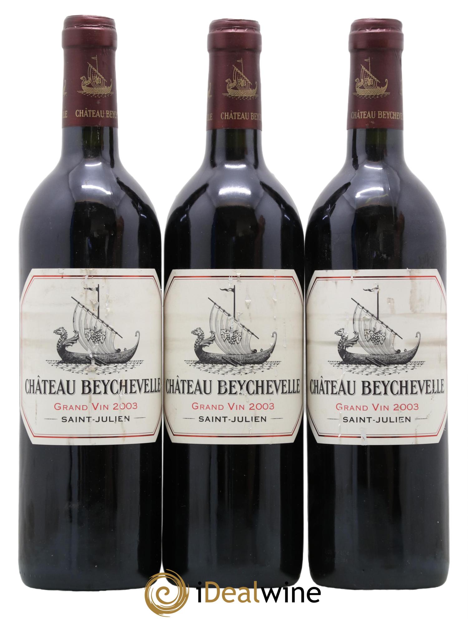 Château Beychevelle 4ème Grand Cru Classé 2003 - Lot de 3 bouteilles - 0