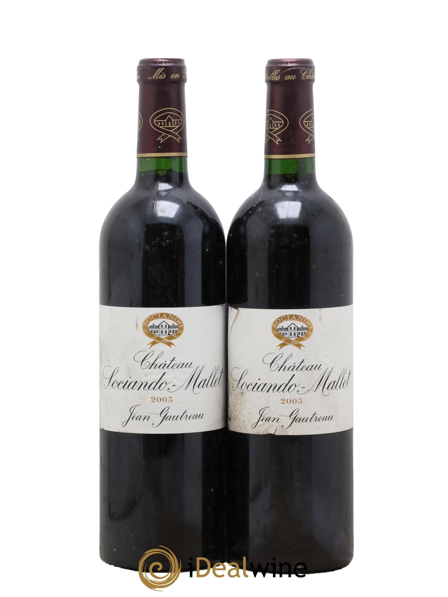 Château Sociando Mallet 2003 - Lot de 2 bouteilles - 0