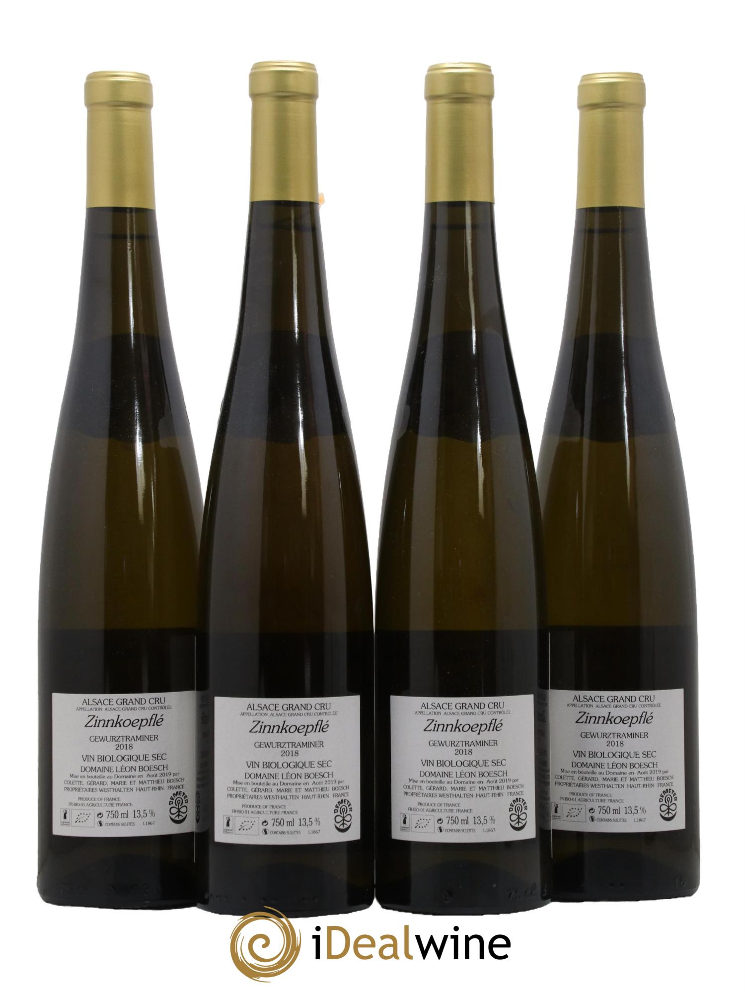 Alsace Grand Cru Zinnkoepflé Gewurztraminer Sec Domaine Léon Boesch 2018 - Lotto di 4 bottiglie - 1