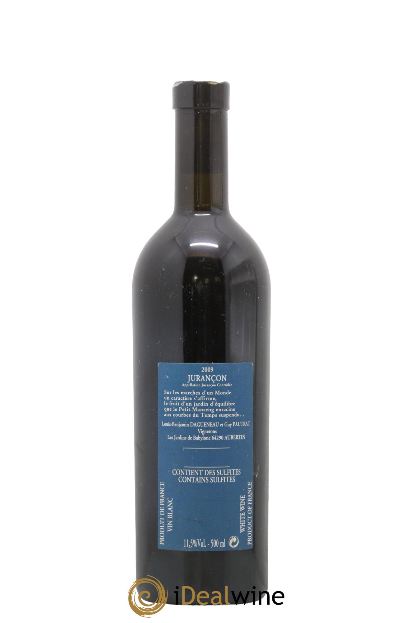 Vin de France(anciennement Jurançon) Les Jardins de Babylone Sec Didier Dagueneau 2009 - Lot of 1 500ml format - 1