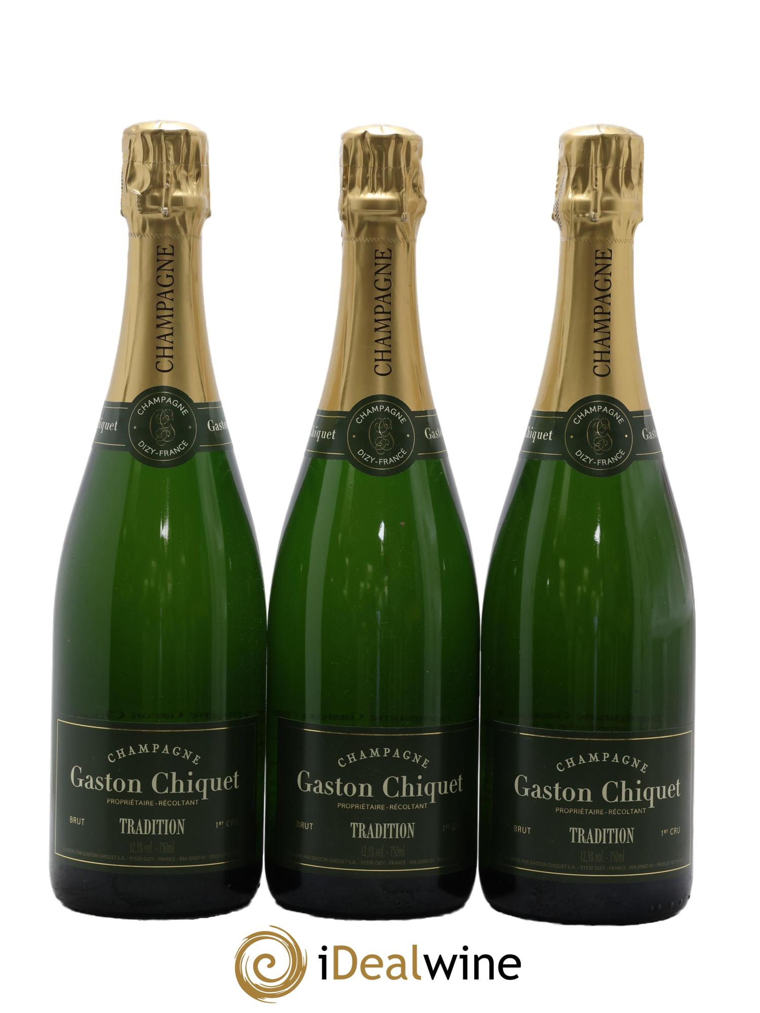 Champagne Brut 1er Cru Tradition Gaston Chiquet - Lot de 3 bouteilles - 0