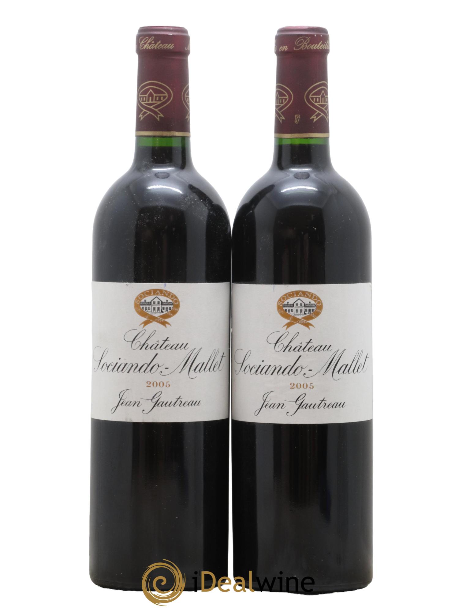 Château Sociando Mallet 2005 - Lot de 2 bouteilles - 0