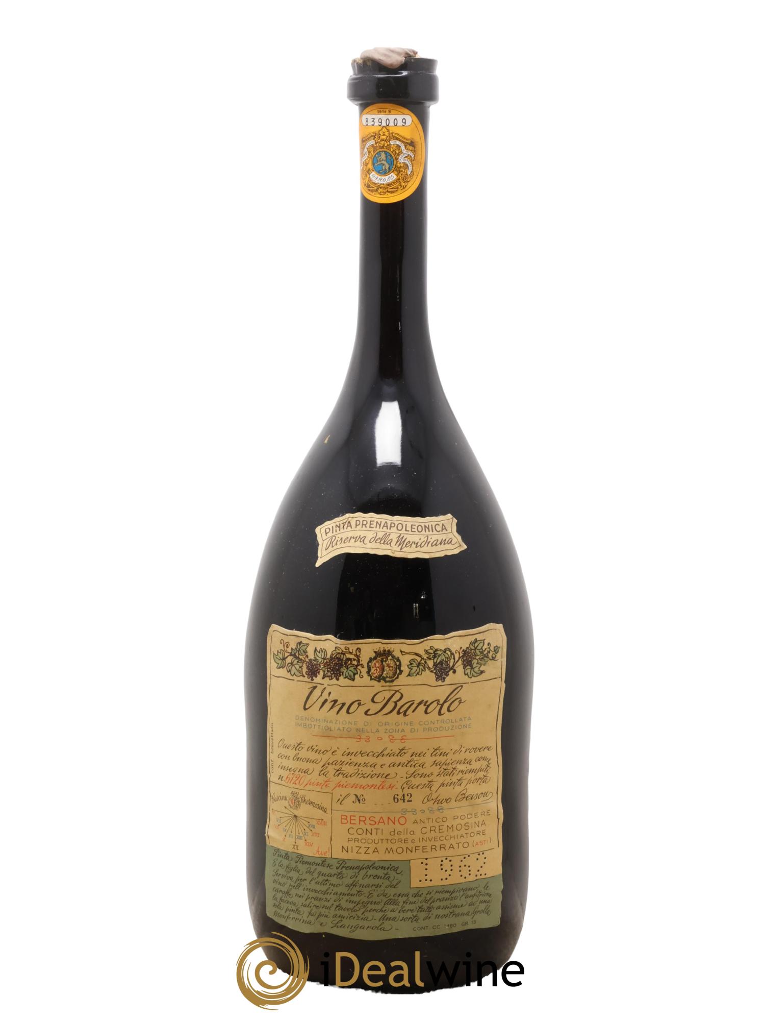 Barolo Bersano 1962 - Lot de 1 magnum - 0