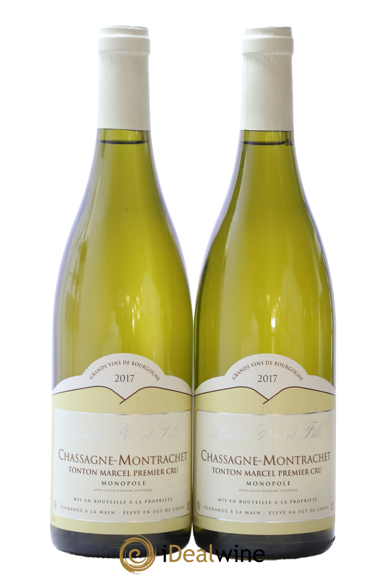 Chassagne-Montrachet 1er Cru Mestre Tonton Marcel Monopole 2017 - Lot de 2 bouteilles - 0