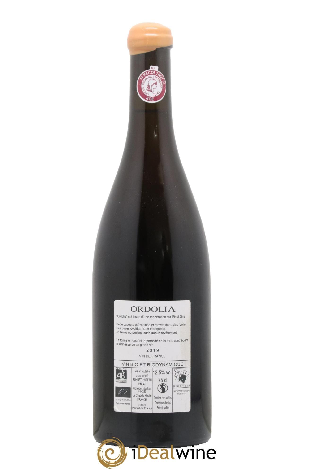 Vin de France Ordolia Bonnet-Huteau  2019 - Lot of 1 bottle - 1