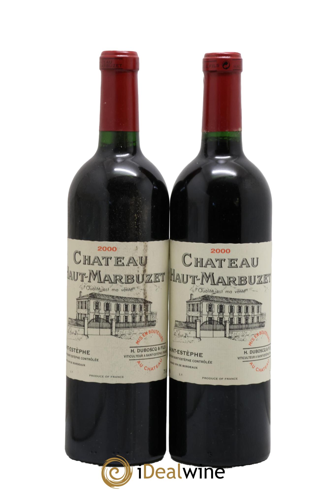 Château Haut Marbuzet 2000 - Lot de 2 bouteilles - 0