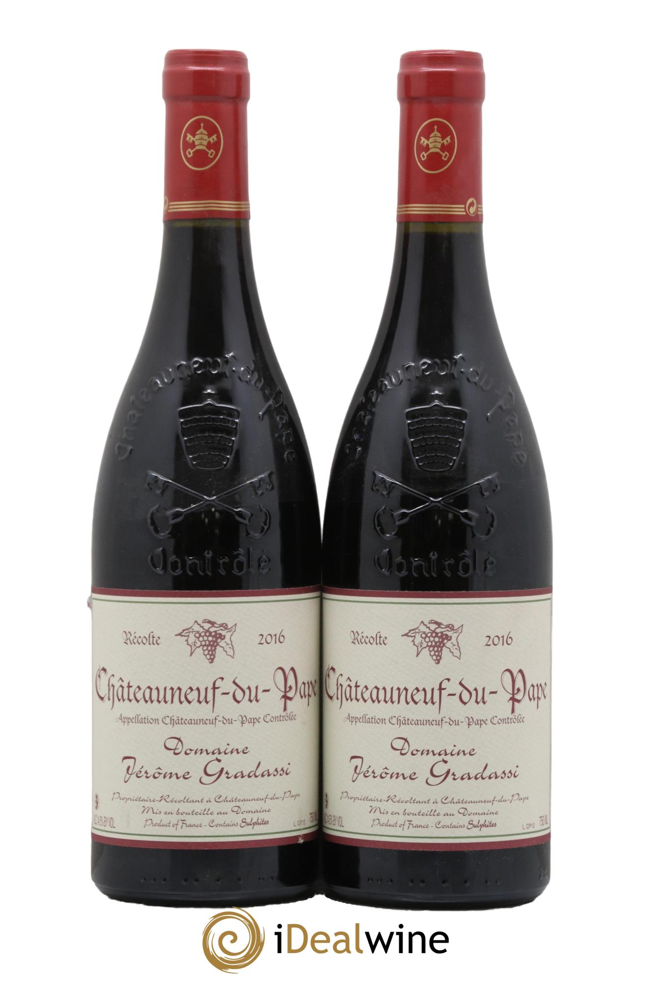 Châteauneuf-du-Pape Jérôme Gradassi 2016 - Lotto di 2 bottiglie - 0