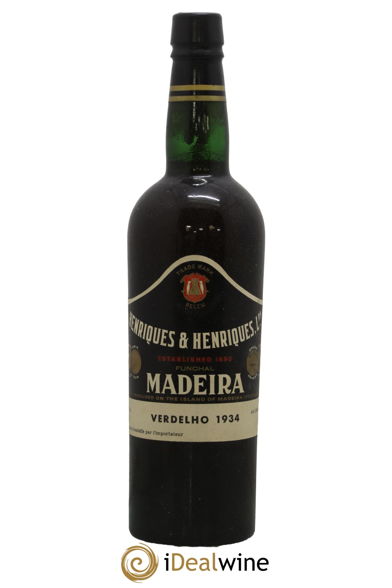 Madère Henriques & Henriques 1934 - Lot de 1 bouteille - 0