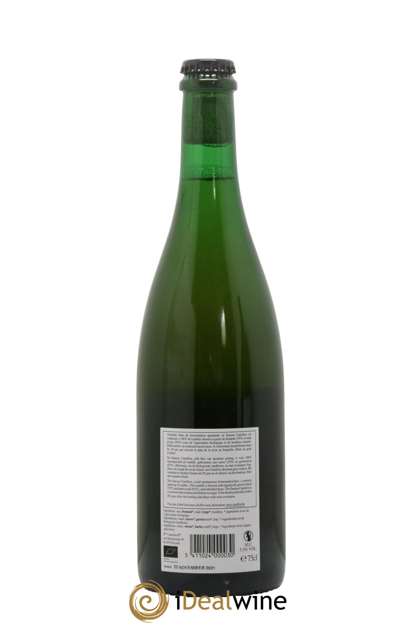 Bière Lambic Bio New Label Gueuze Cantillon (bottled 2021) - Lot de 1 bouteille - 1