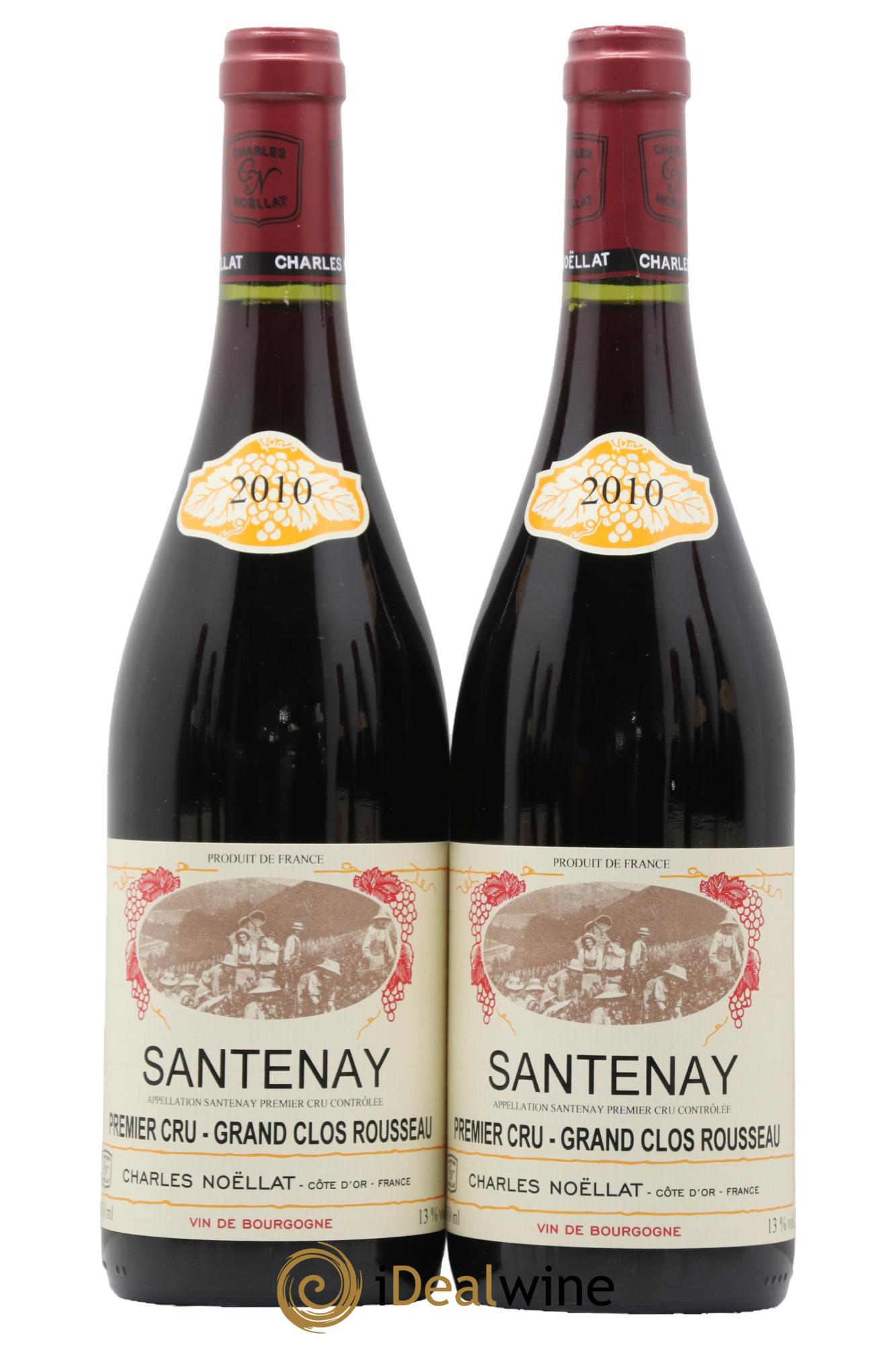 Santenay 1er Cru Grand Clos Rousseau Charles Noellat 2010 - Lot de 2 bouteilles - 0